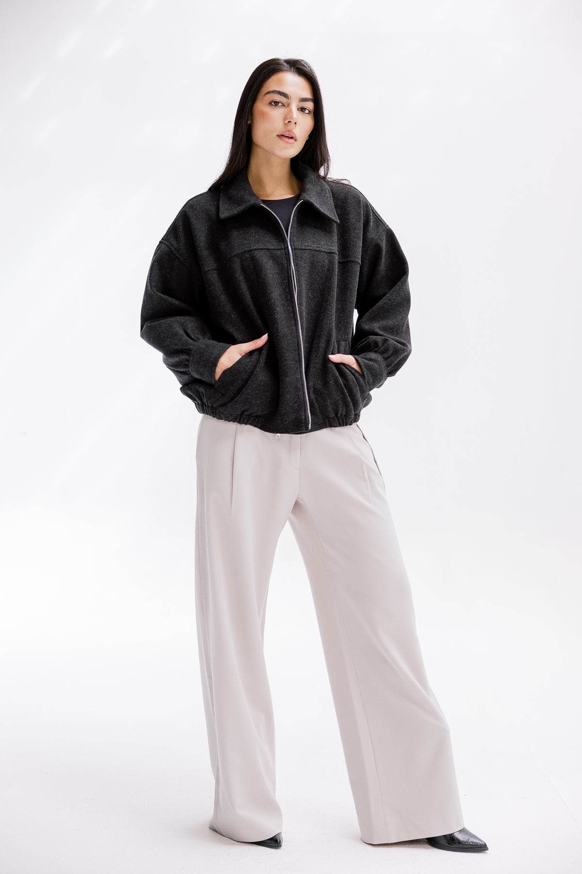 Daily Bomber Jacket in Charcoal