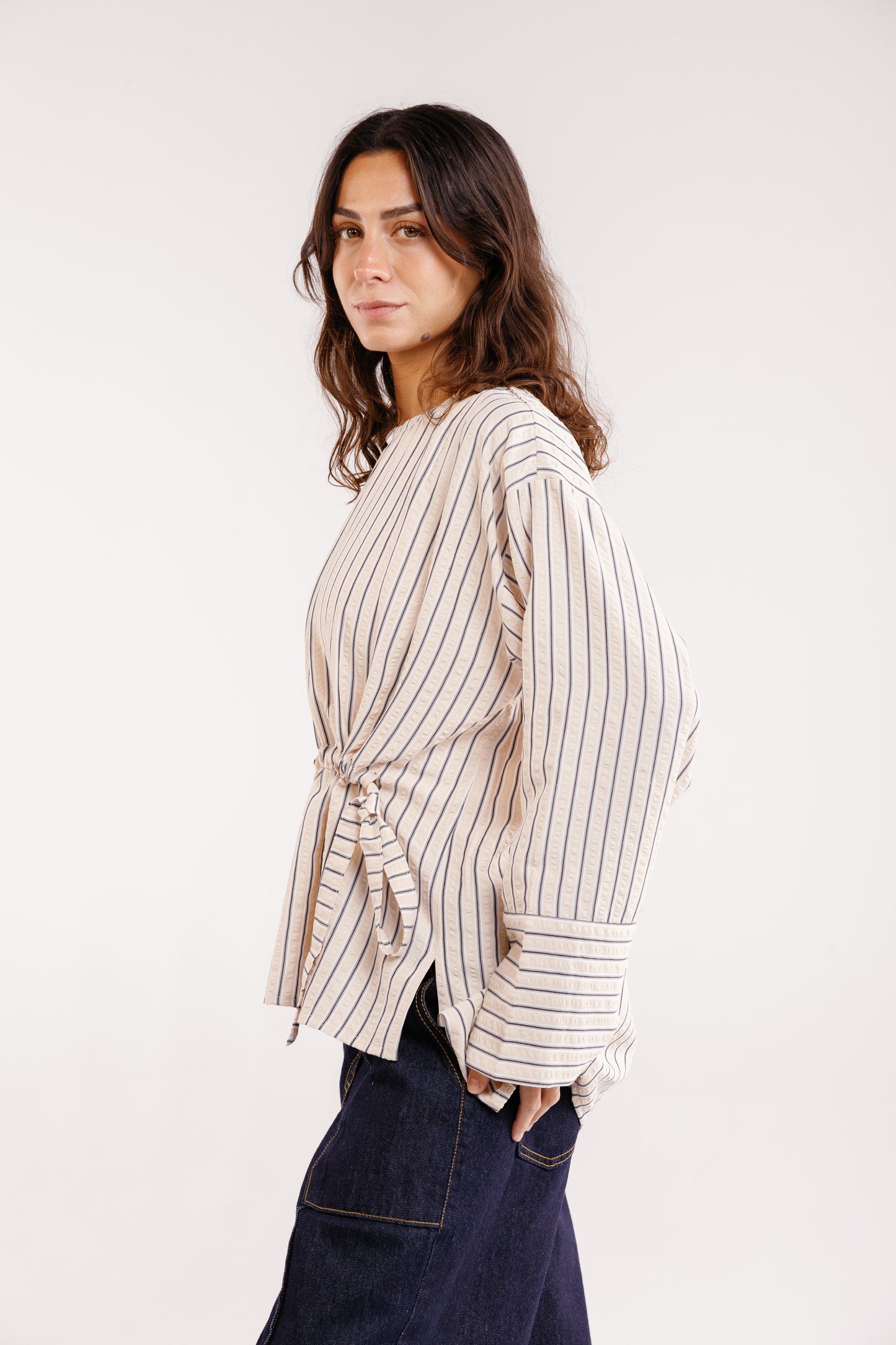 The Liner Blouse in Beige