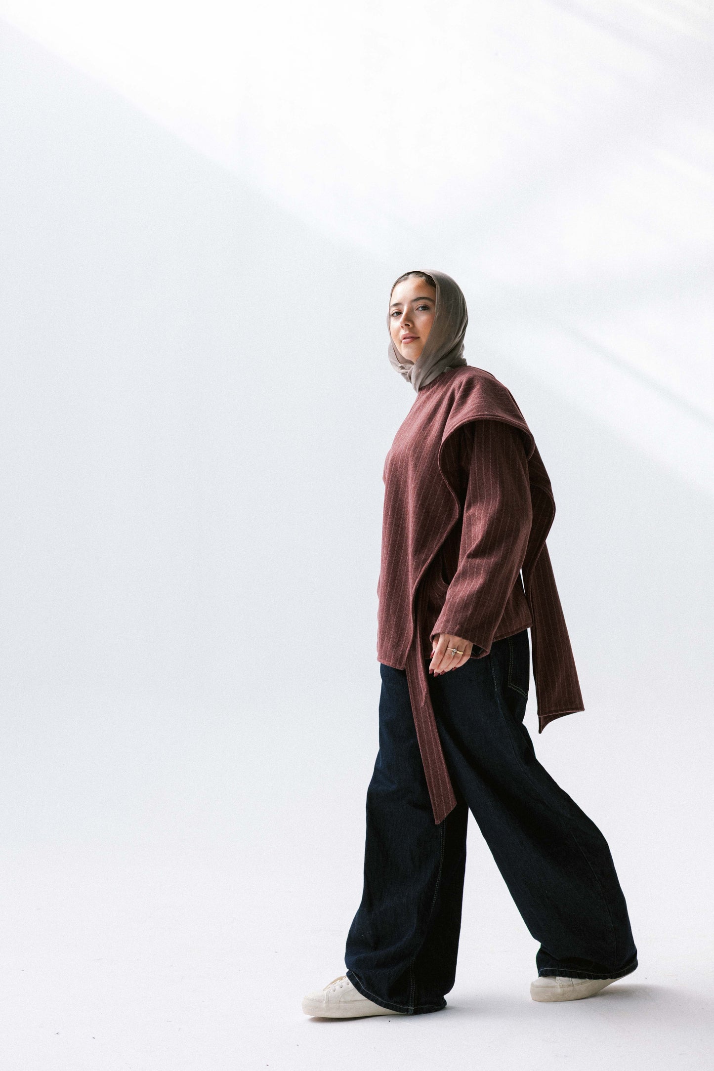 Obsidian Wrap Jacket in Maroon