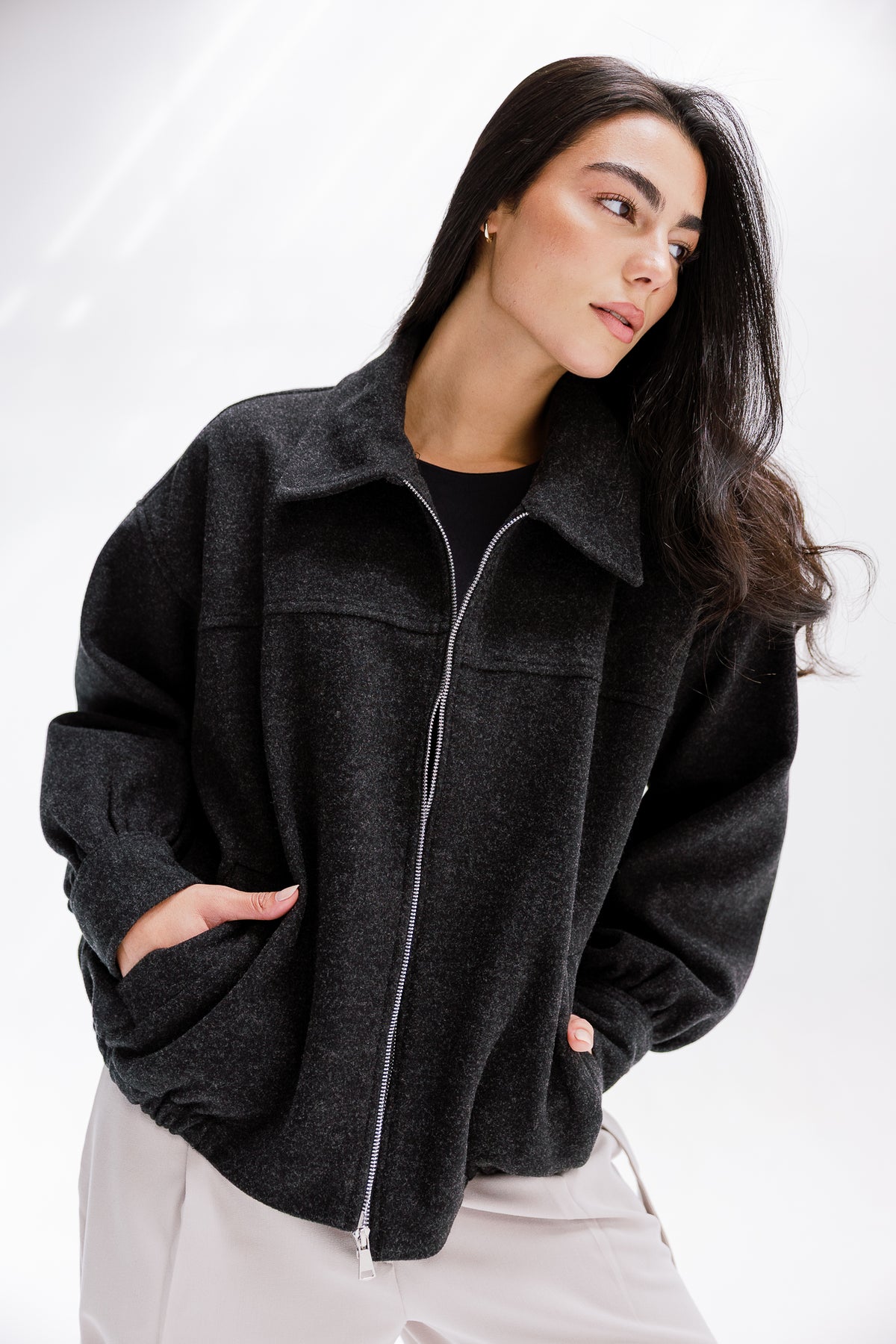 Daily Bomber Jacket in Charcoal