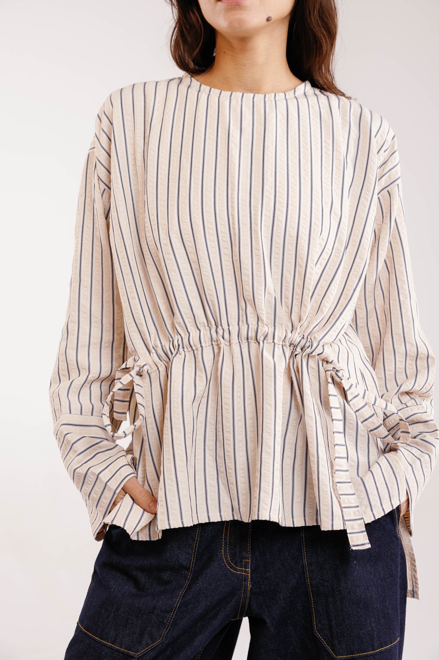 The Liner Blouse in Beige