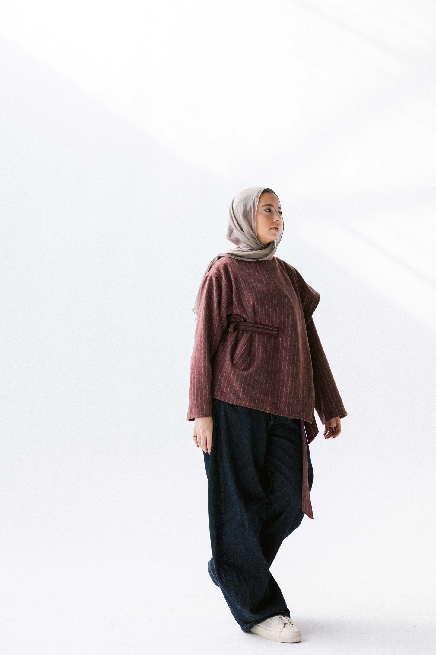 Obsidian Wrap Jacket in Maroon