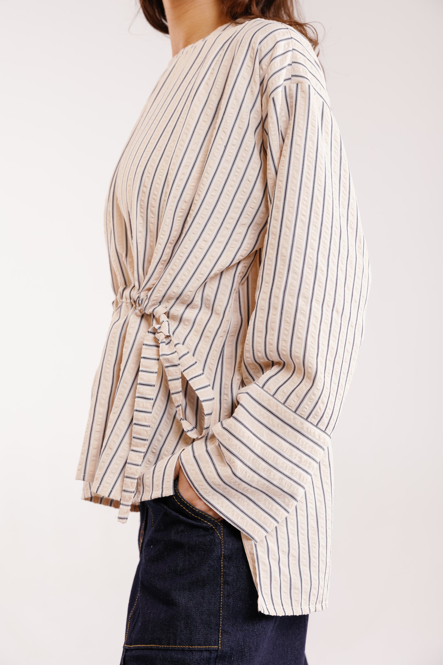 The Liner Blouse in Beige