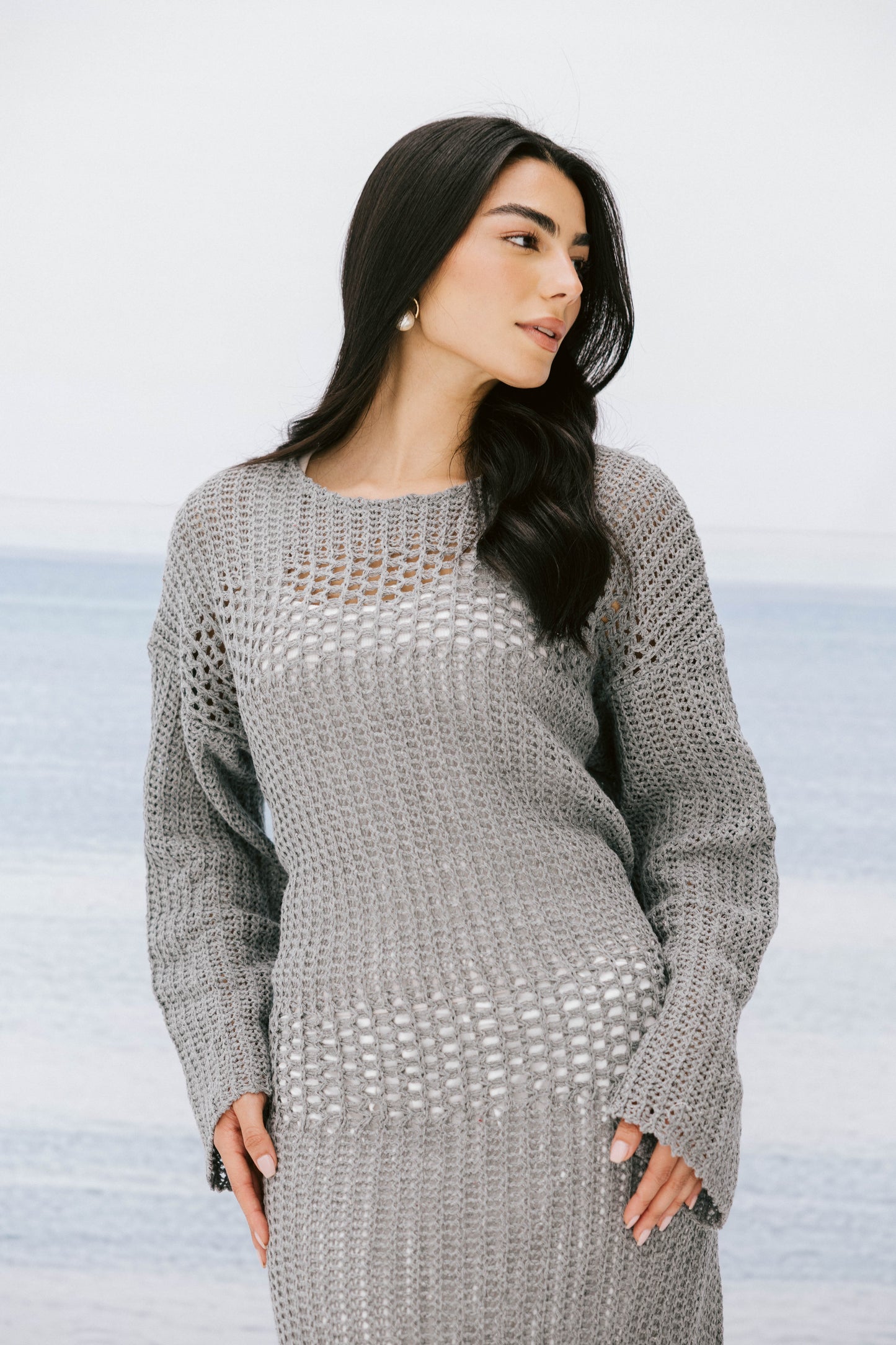 The Fish Net dress in Gray