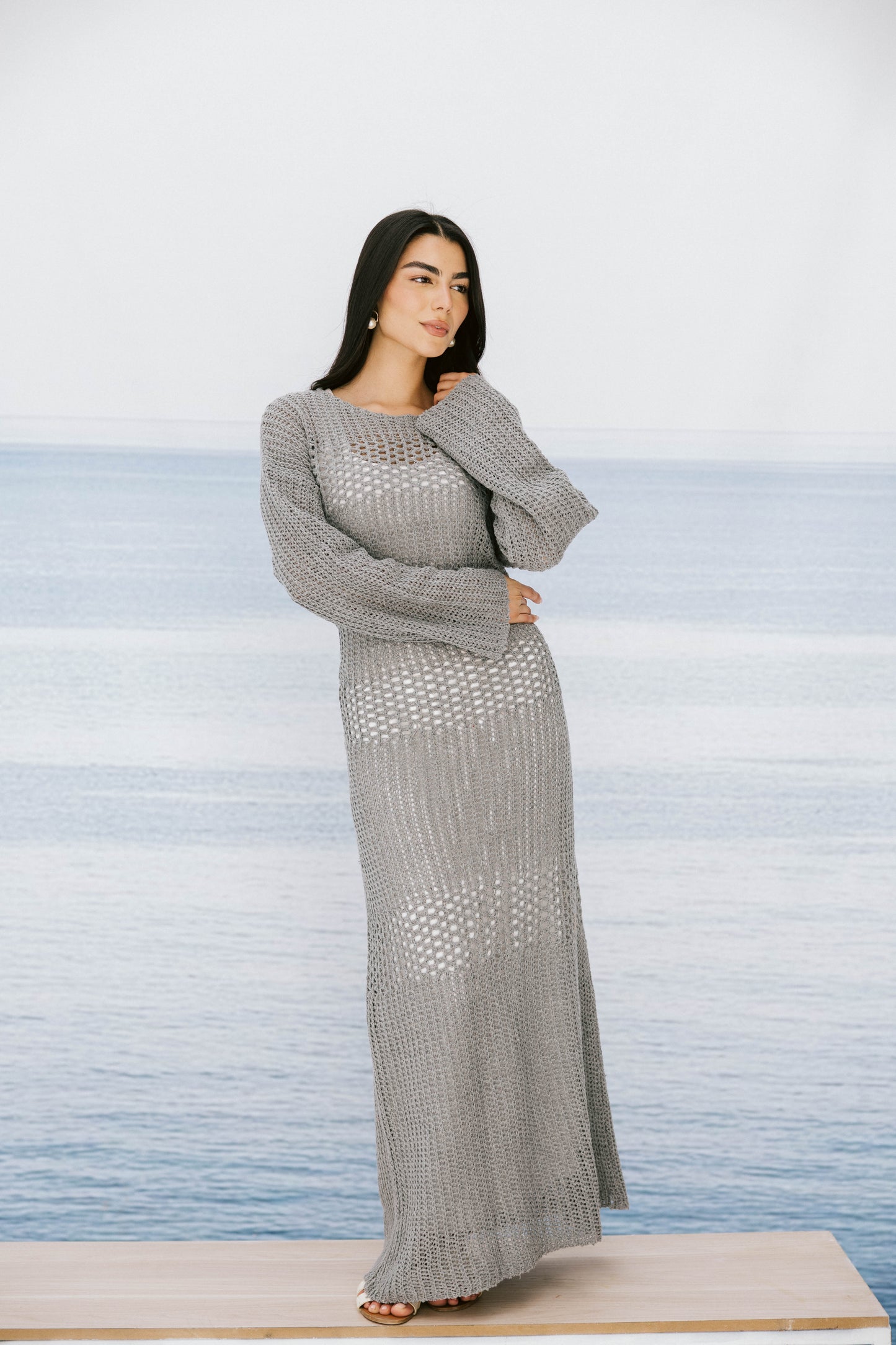 The Fish Net dress in Gray