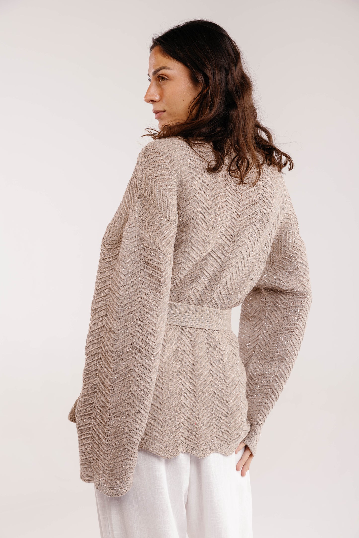 Rosalie Knit in Shimmer Beige