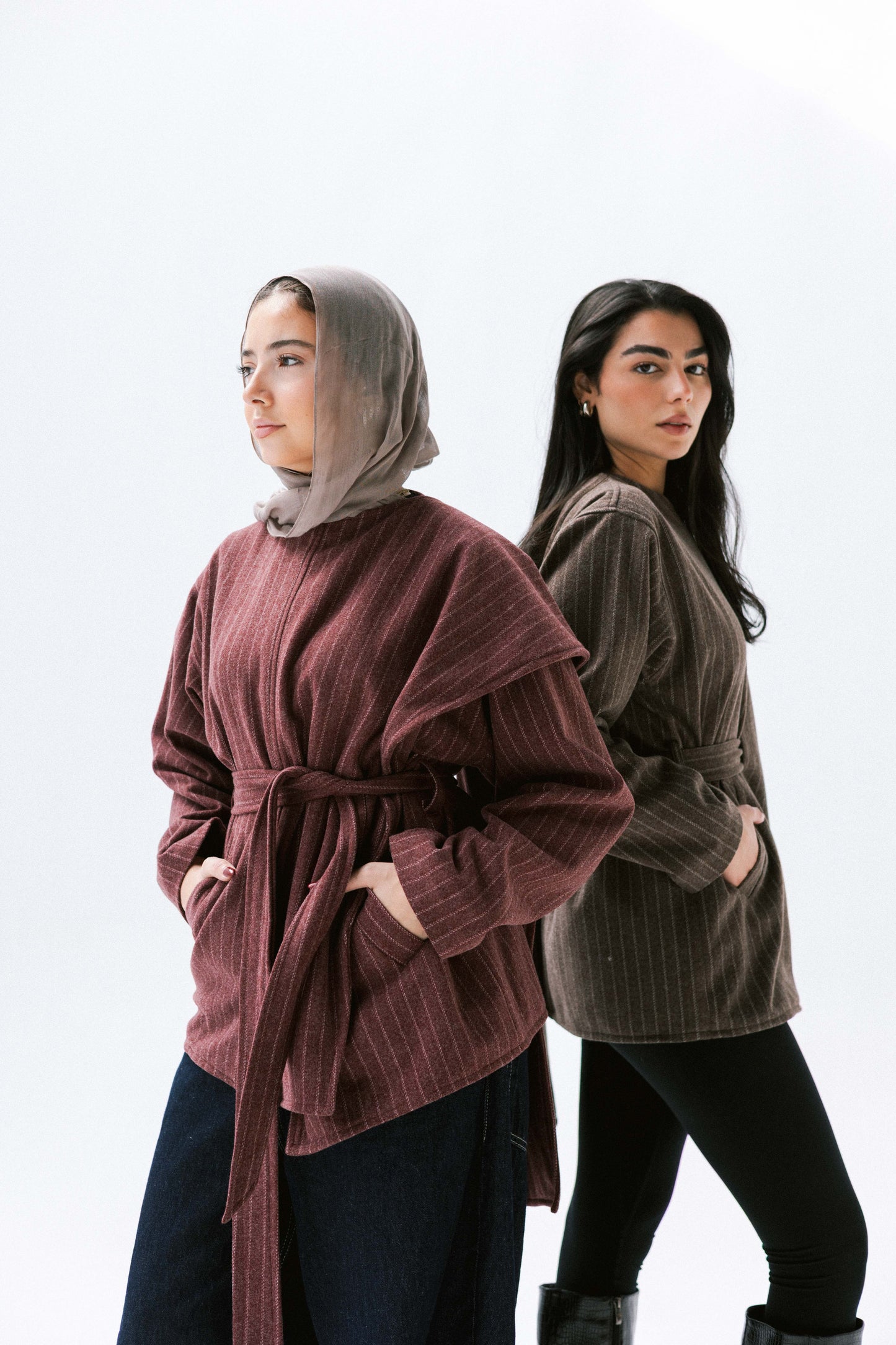 Obsidian Wrap Jacket in Maroon