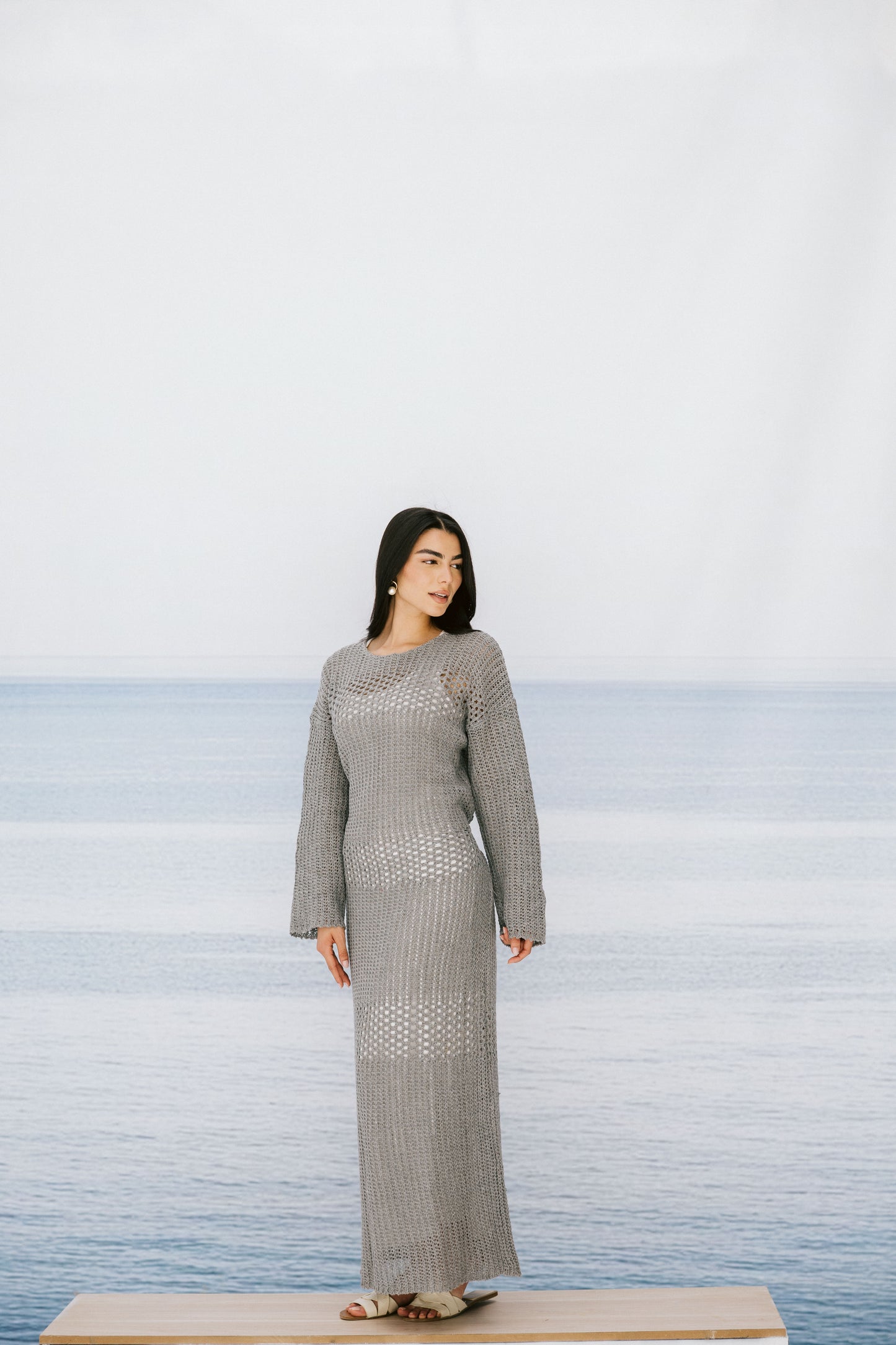 The Fish Net dress in Gray