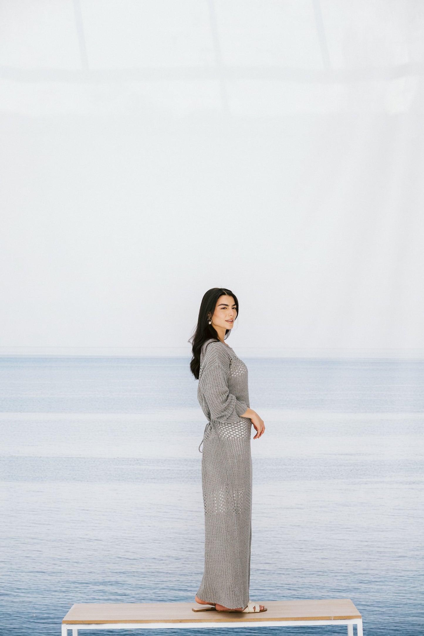 The Fish Net dress in Gray