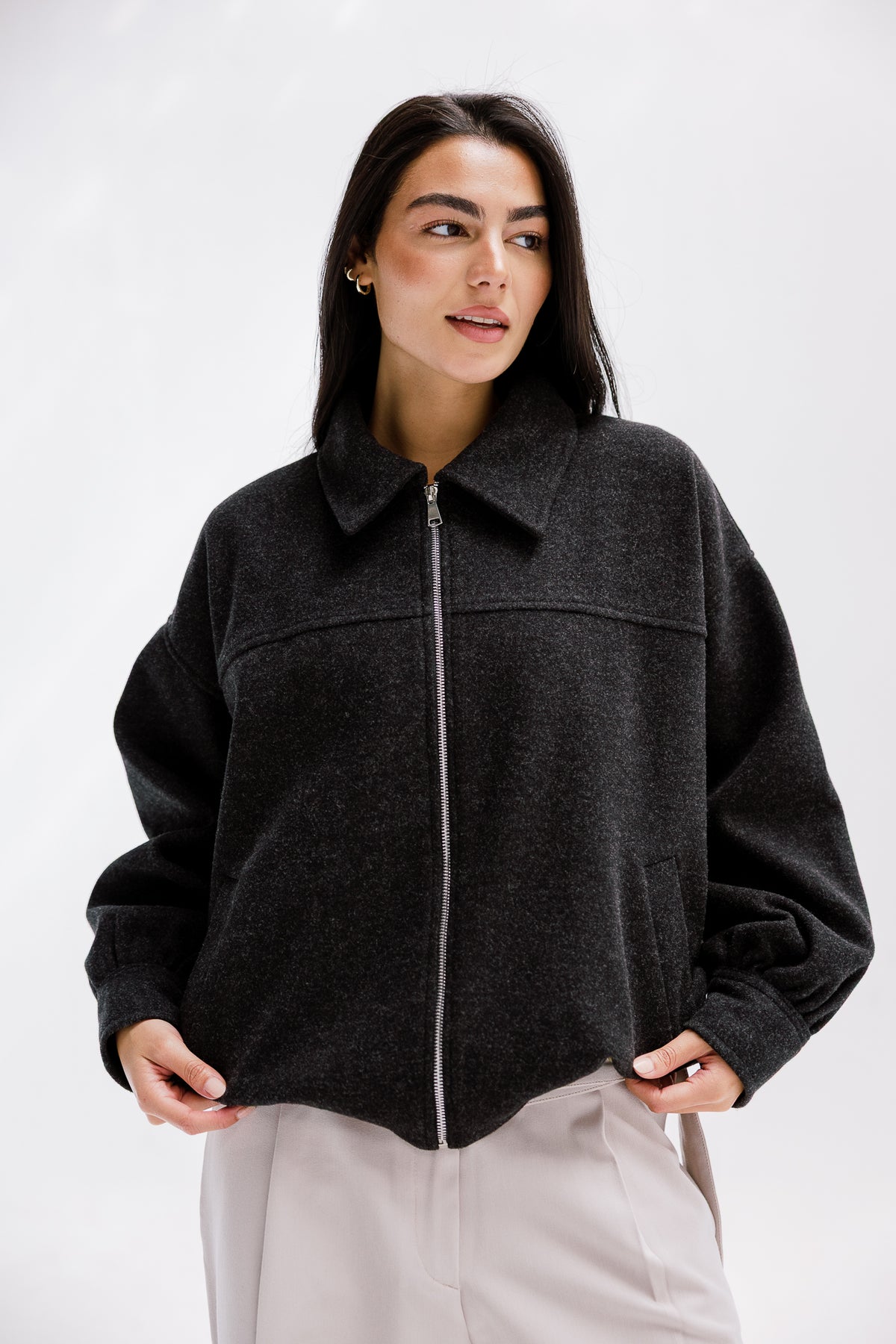 Daily Bomber Jacket in Charcoal