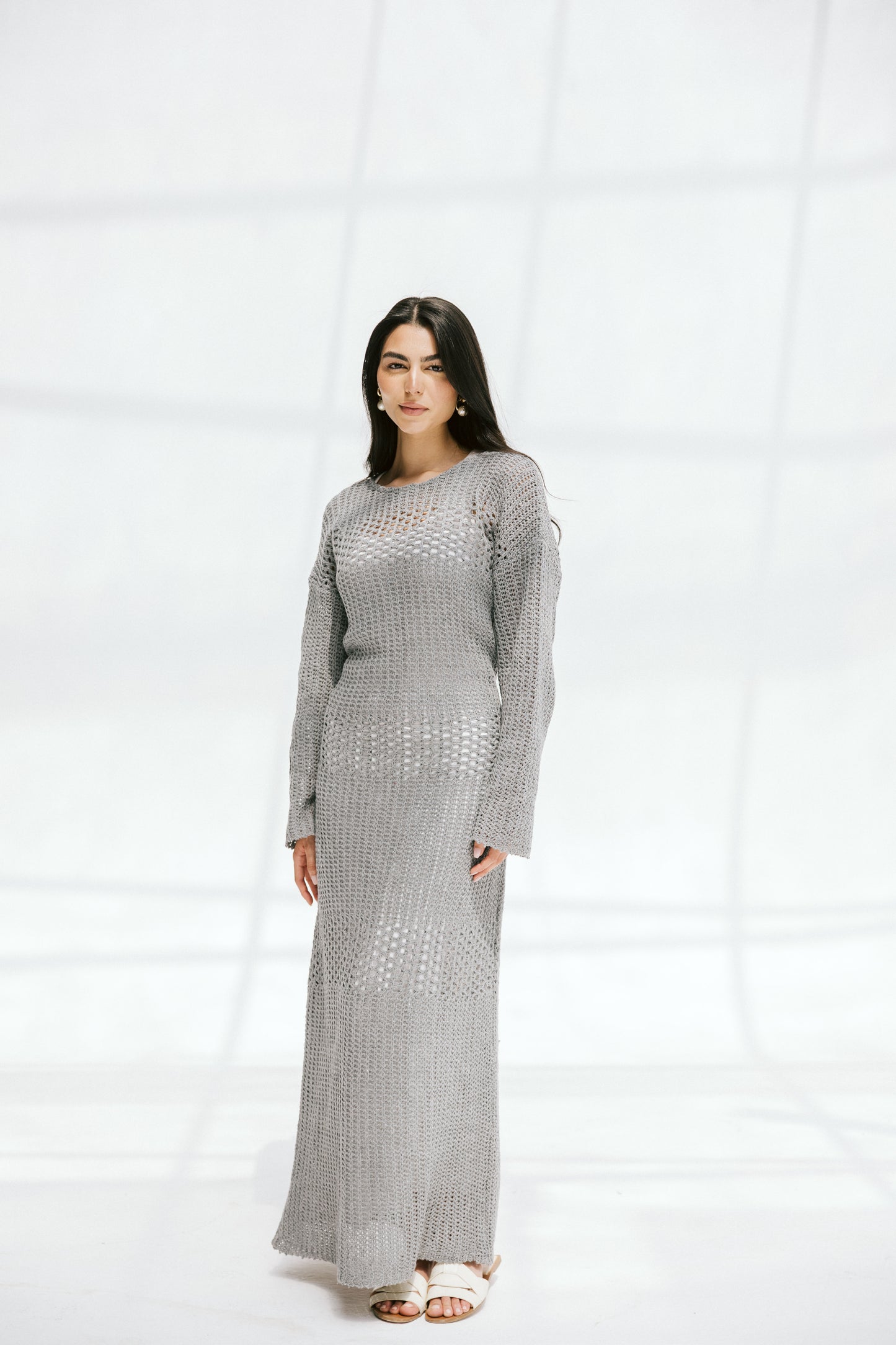 The Fish Net dress in Gray