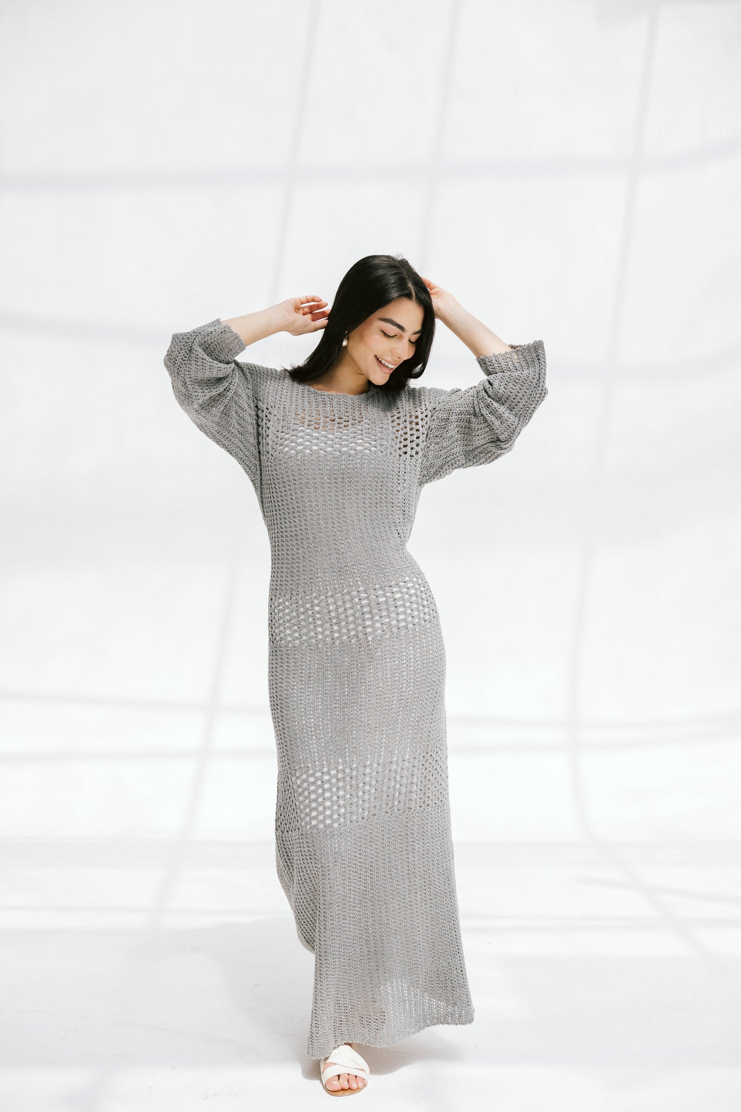 The Fish Net dress in Gray