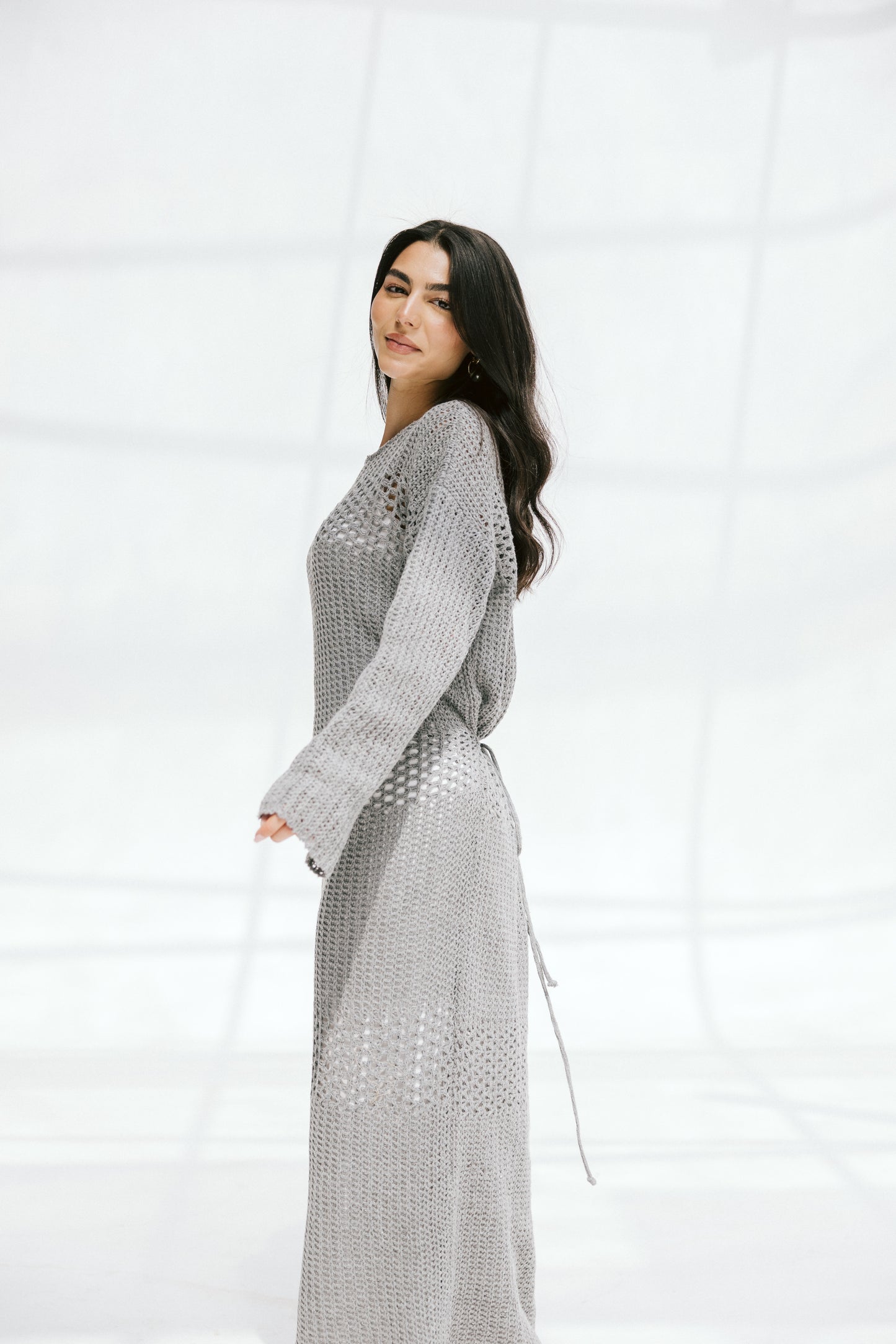The Fish Net dress in Gray