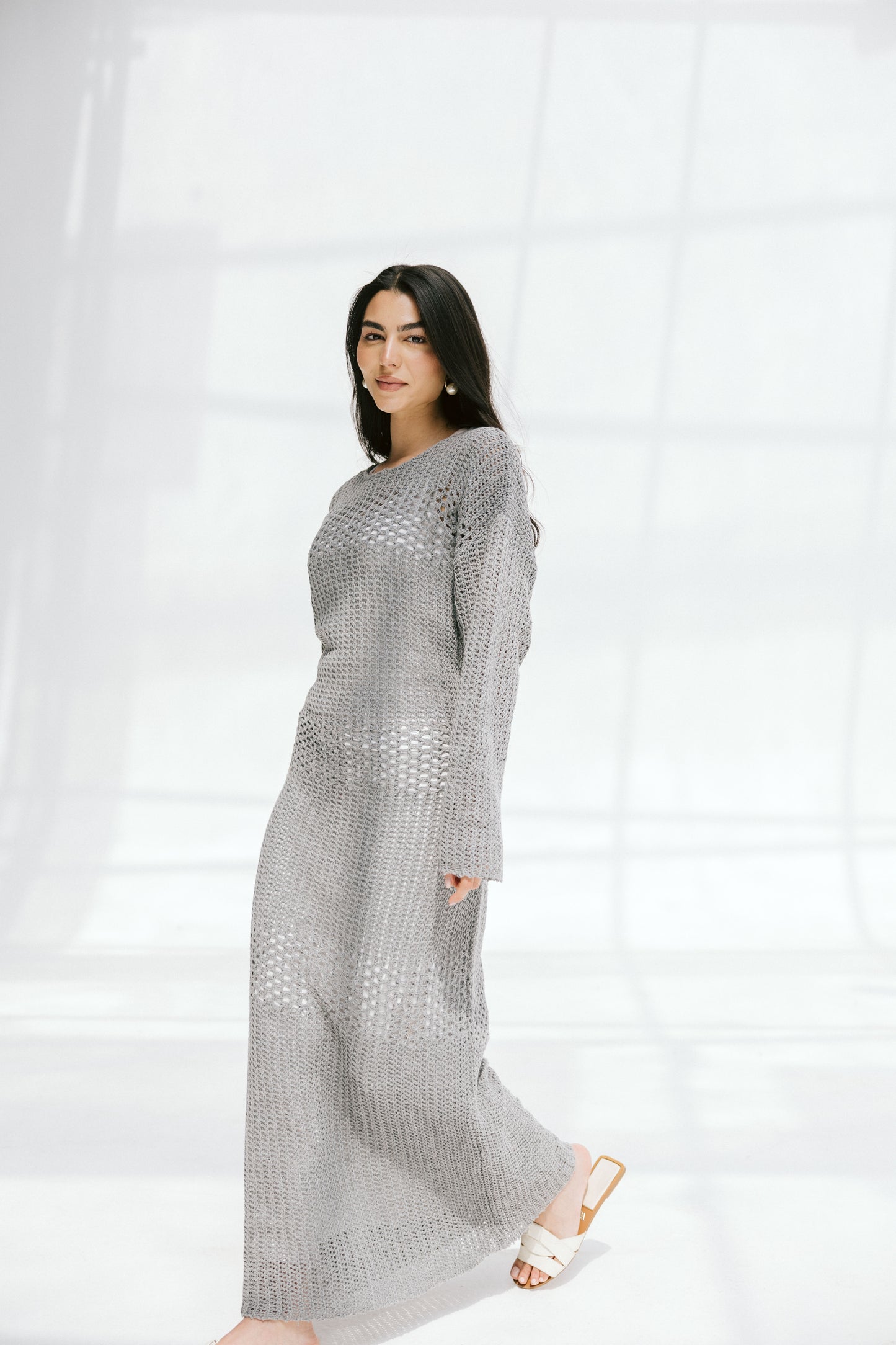 The Fish Net dress in Gray