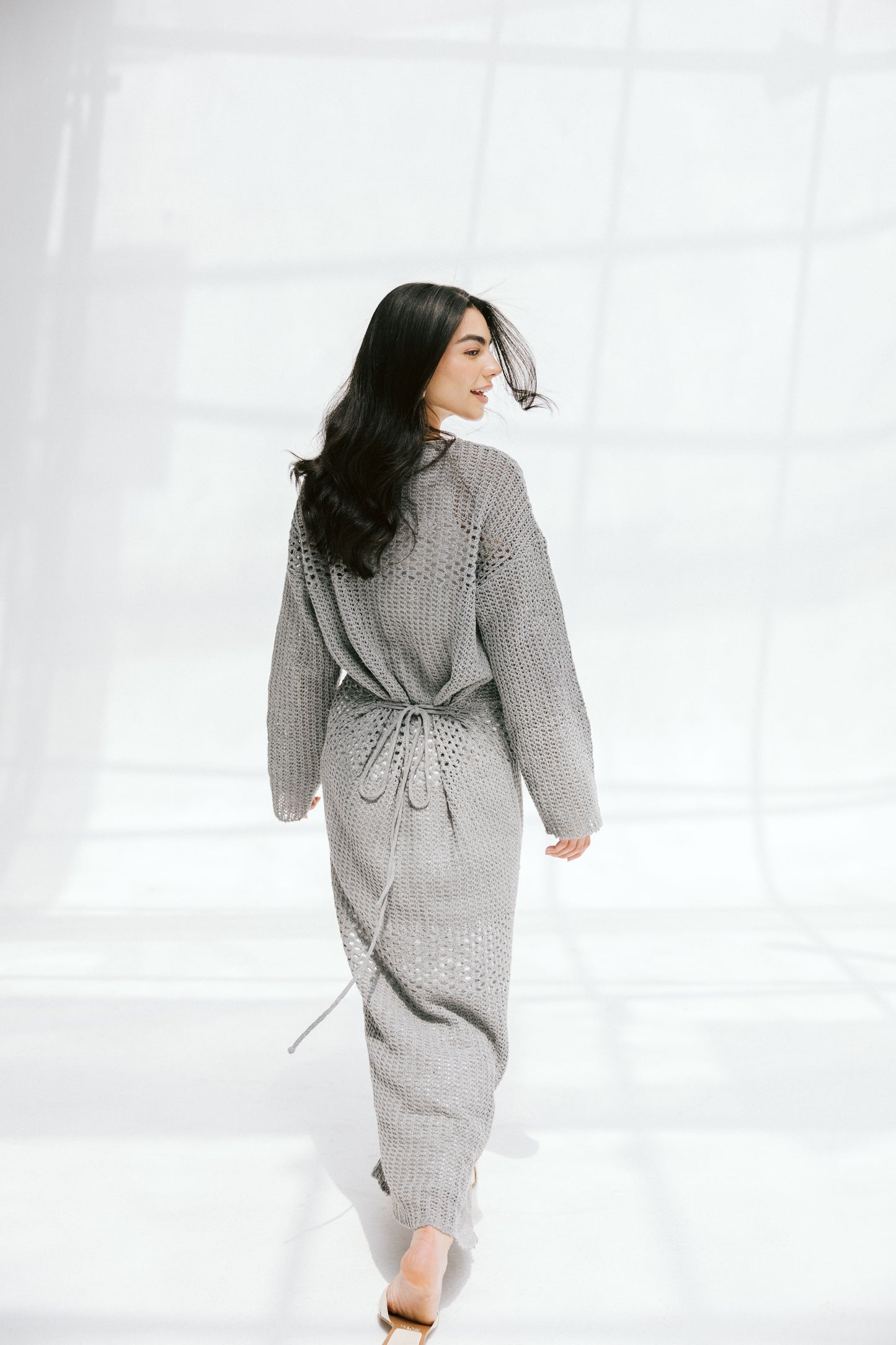 The Fish Net dress in Gray