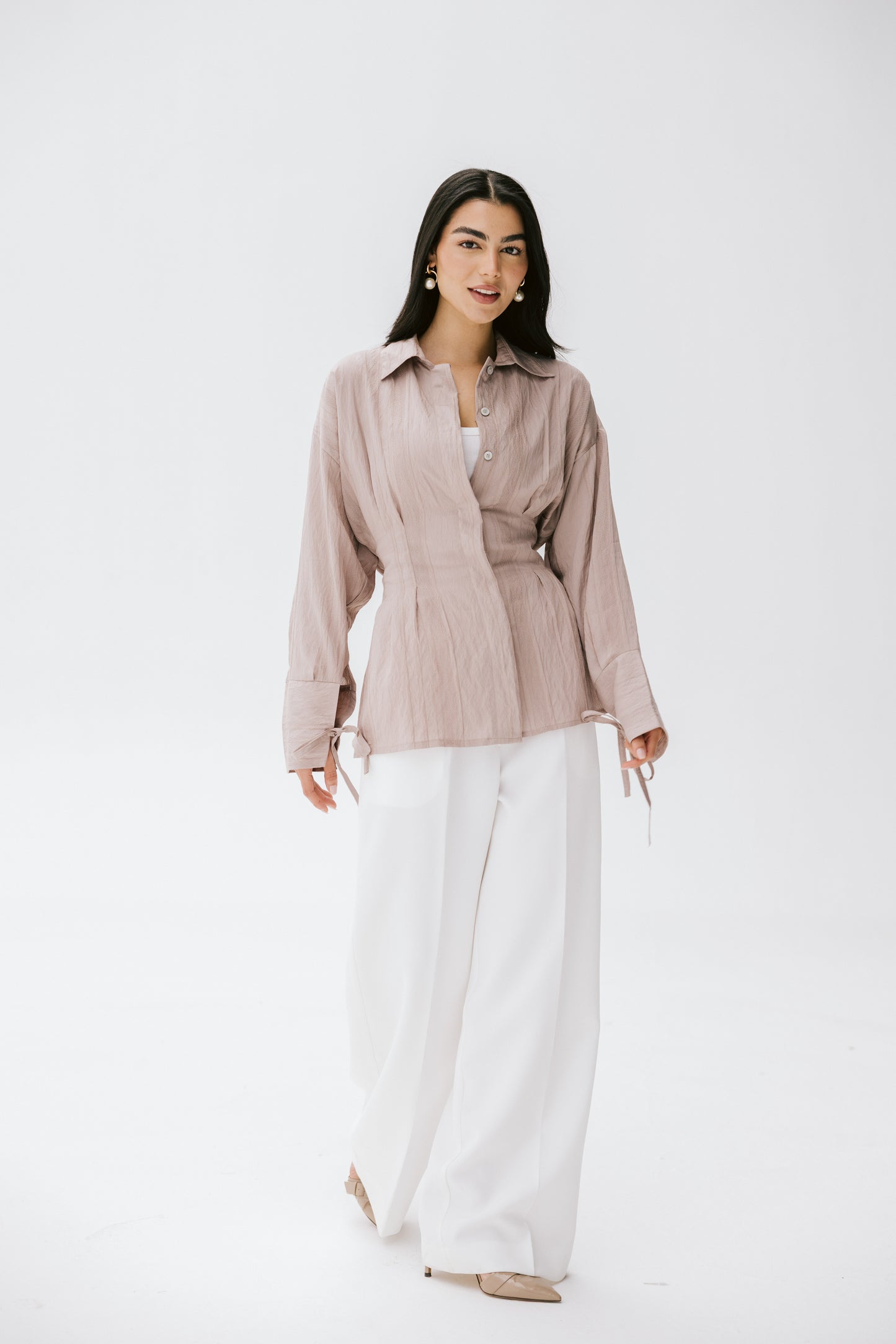 The Hourglass blouse in Taupe