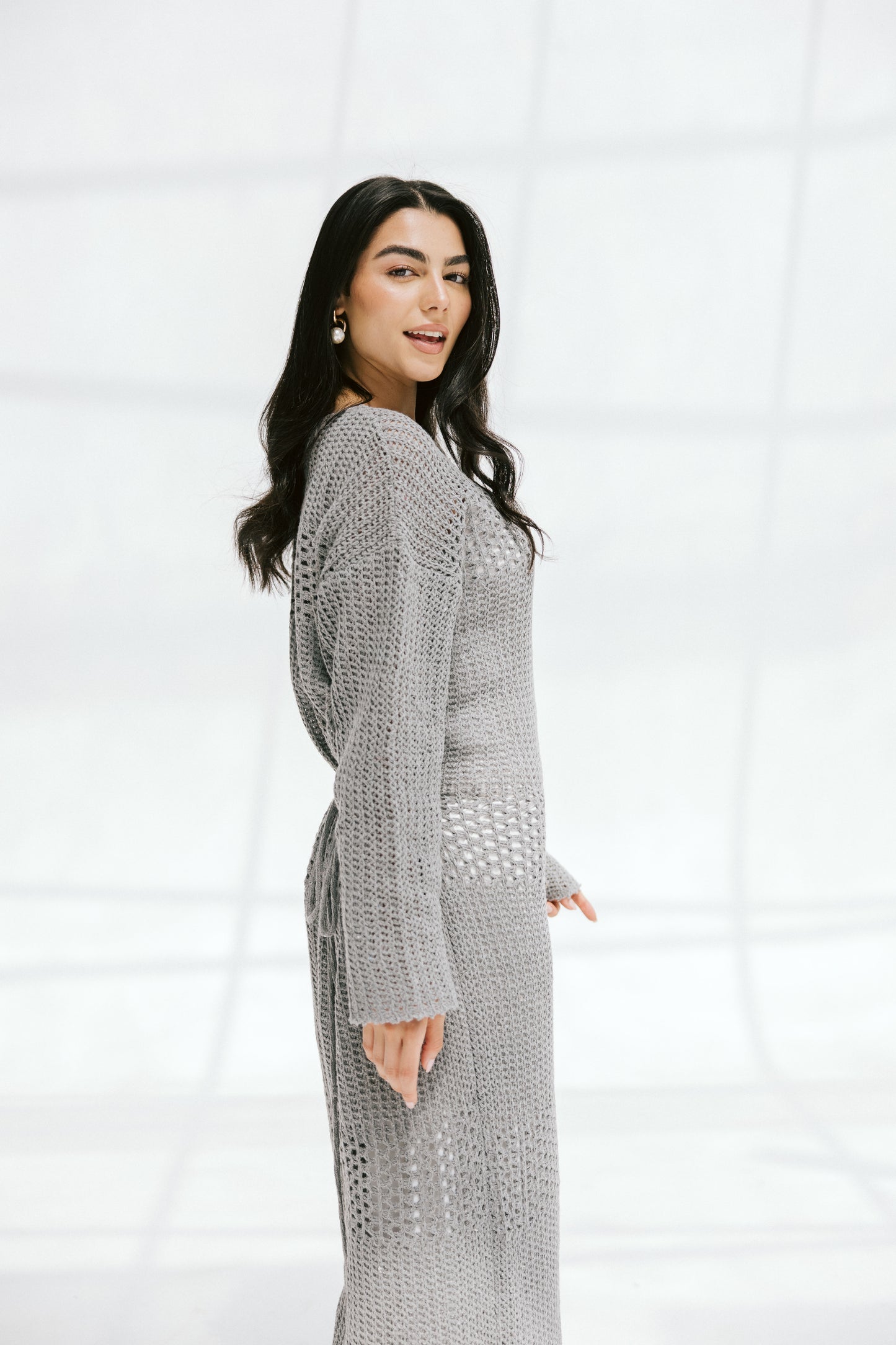 The Fish Net dress in Gray