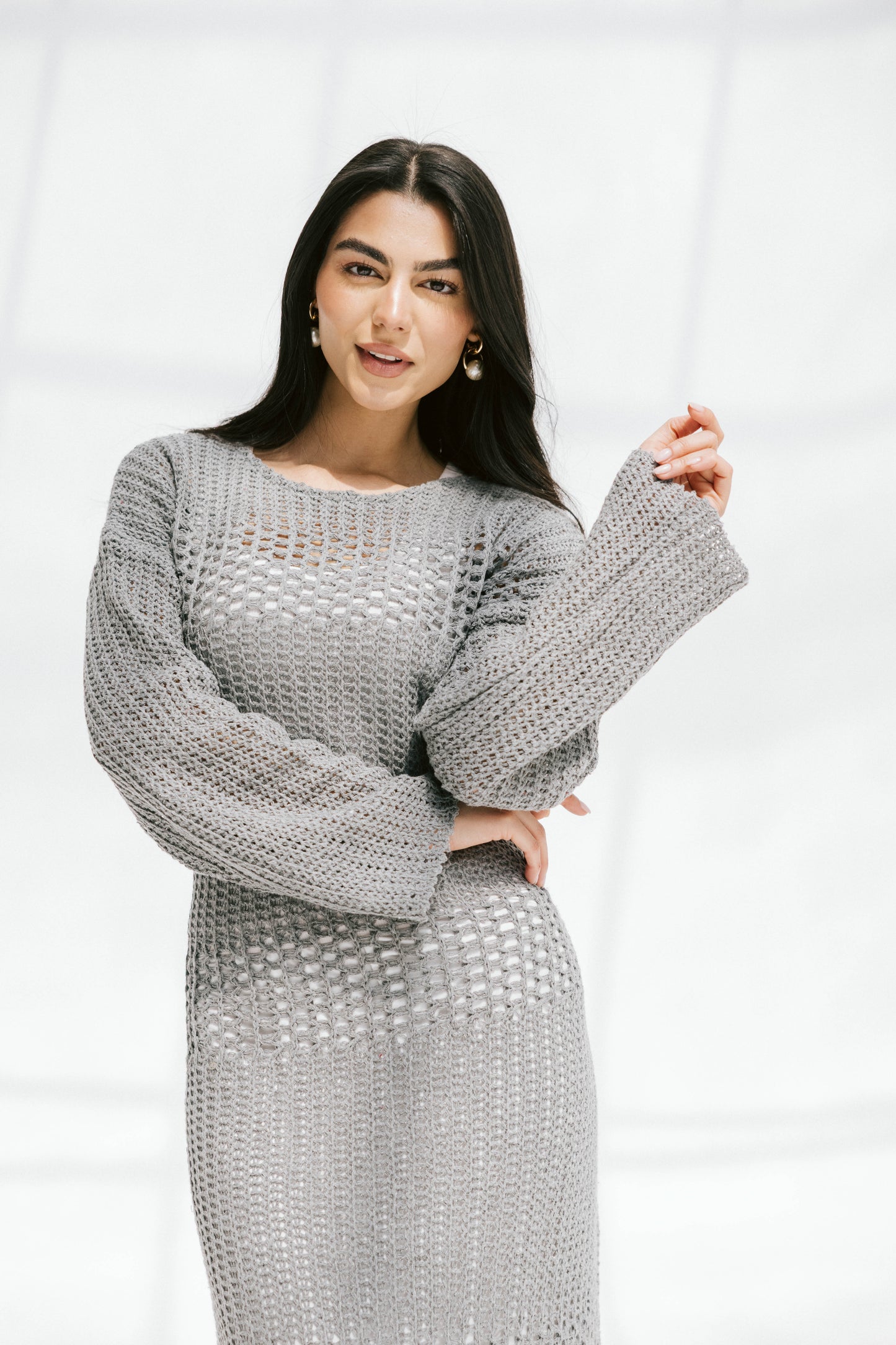 The Fish Net dress in Gray
