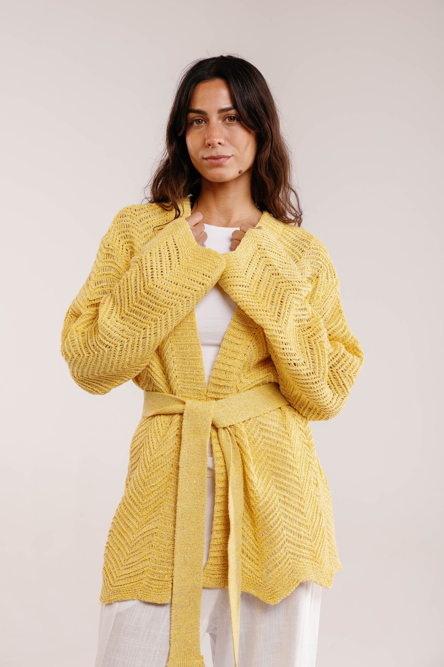 Rosalie Knit in Shimmer Yellow