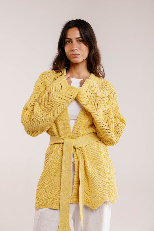 Rosalie Knit in Shimmer Yellow