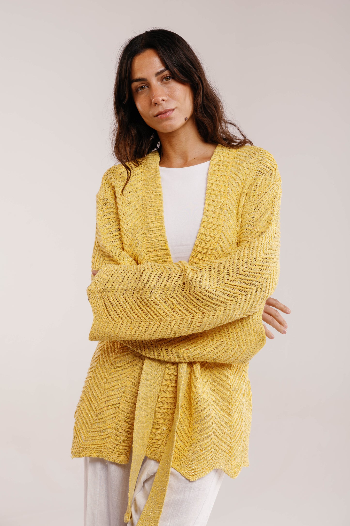 Rosalie Knit in Shimmer Yellow