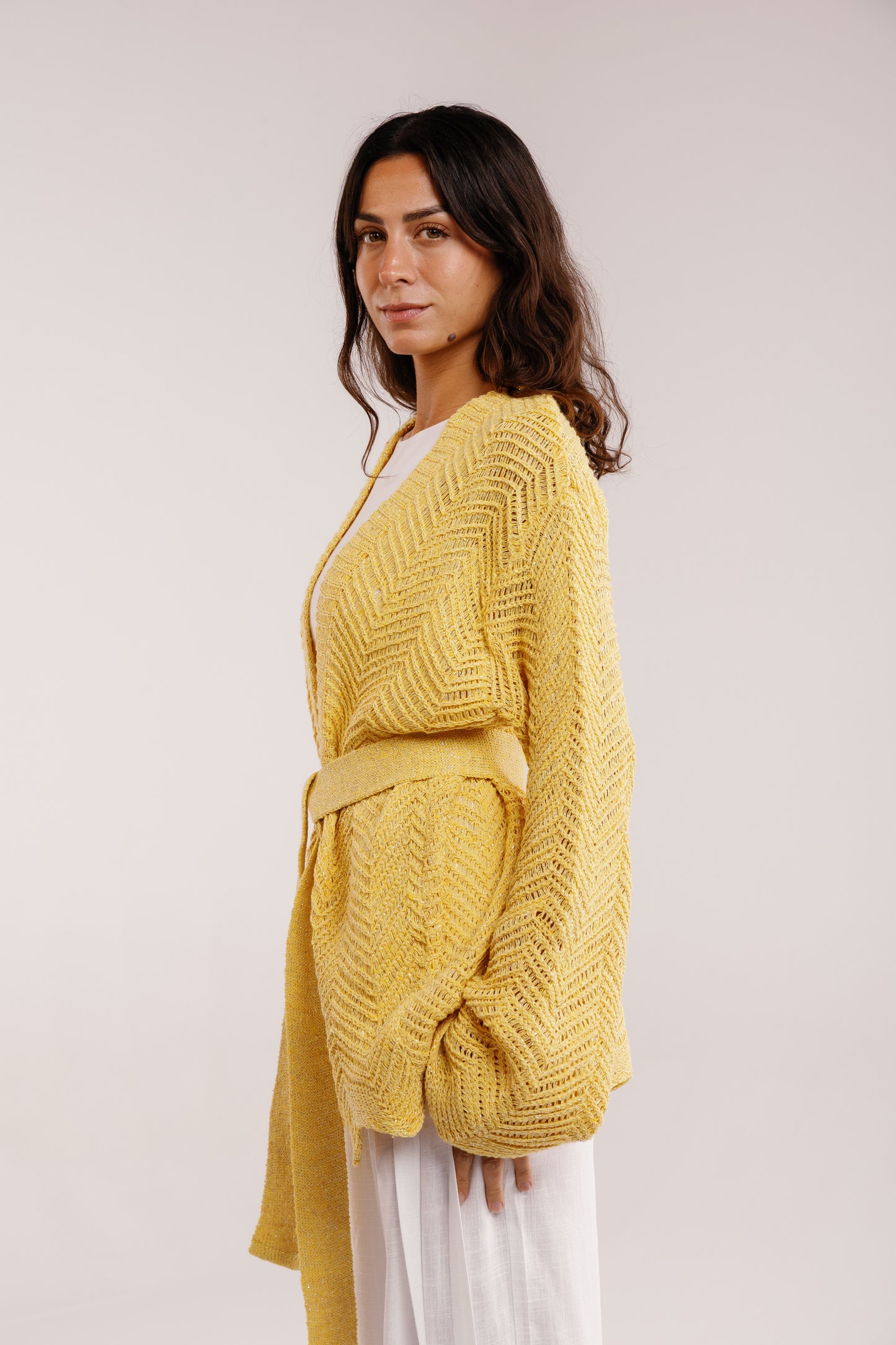 Rosalie Knit in Shimmer Yellow