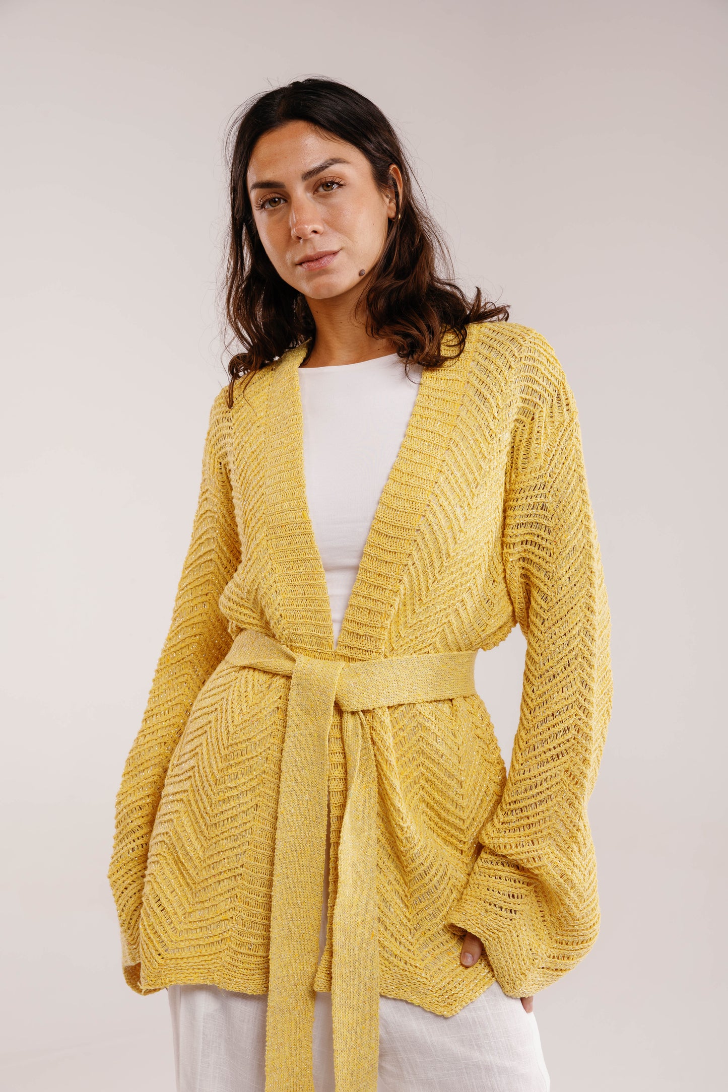 Rosalie Knit in Shimmer Yellow