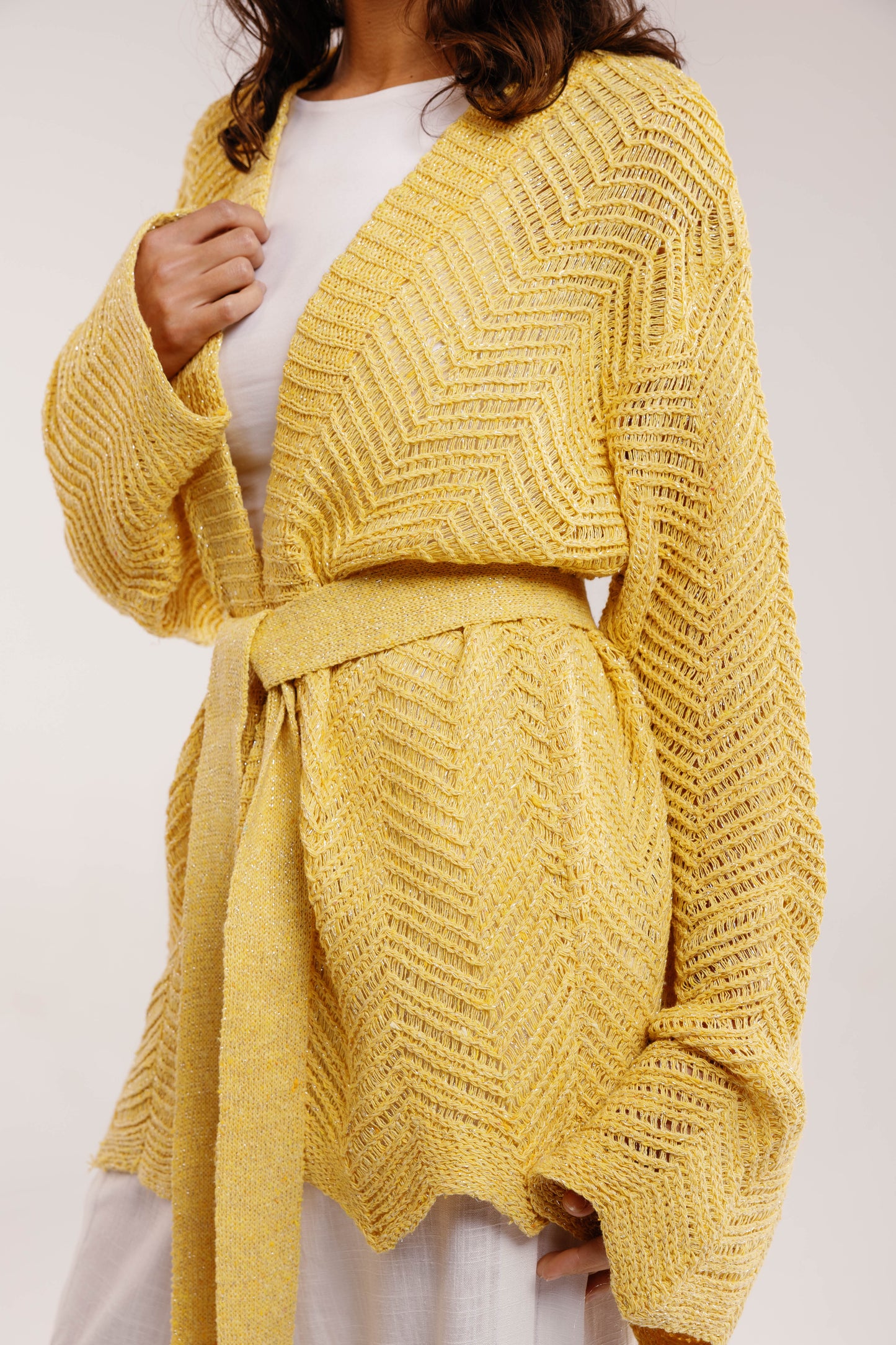 Rosalie Knit in Shimmer Yellow