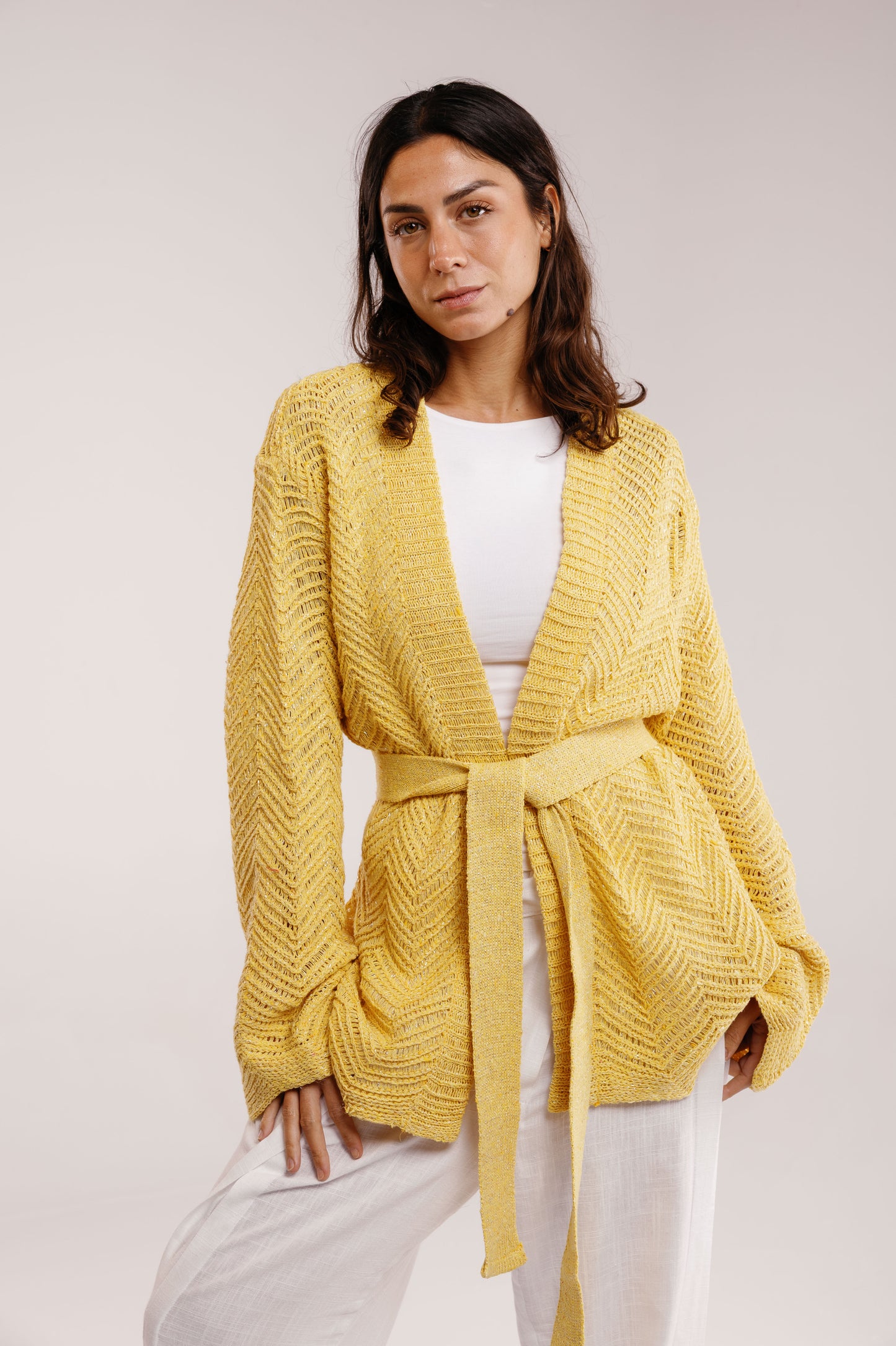 Rosalie Knit in Shimmer Yellow