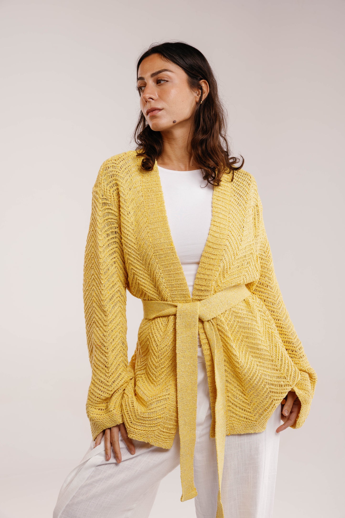 Rosalie Knit in Shimmer Yellow