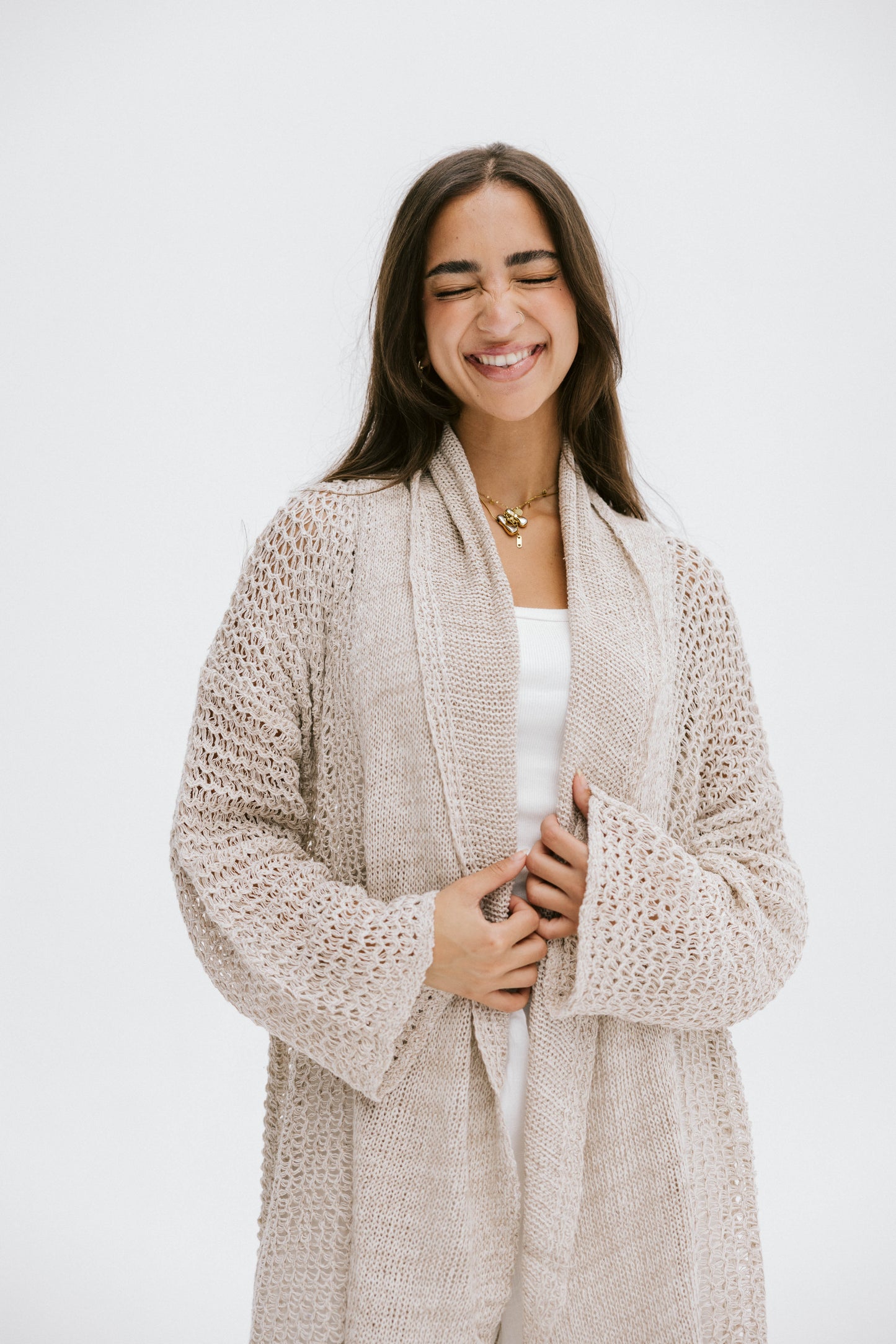 The Haze Cardigan in Beige 2.0