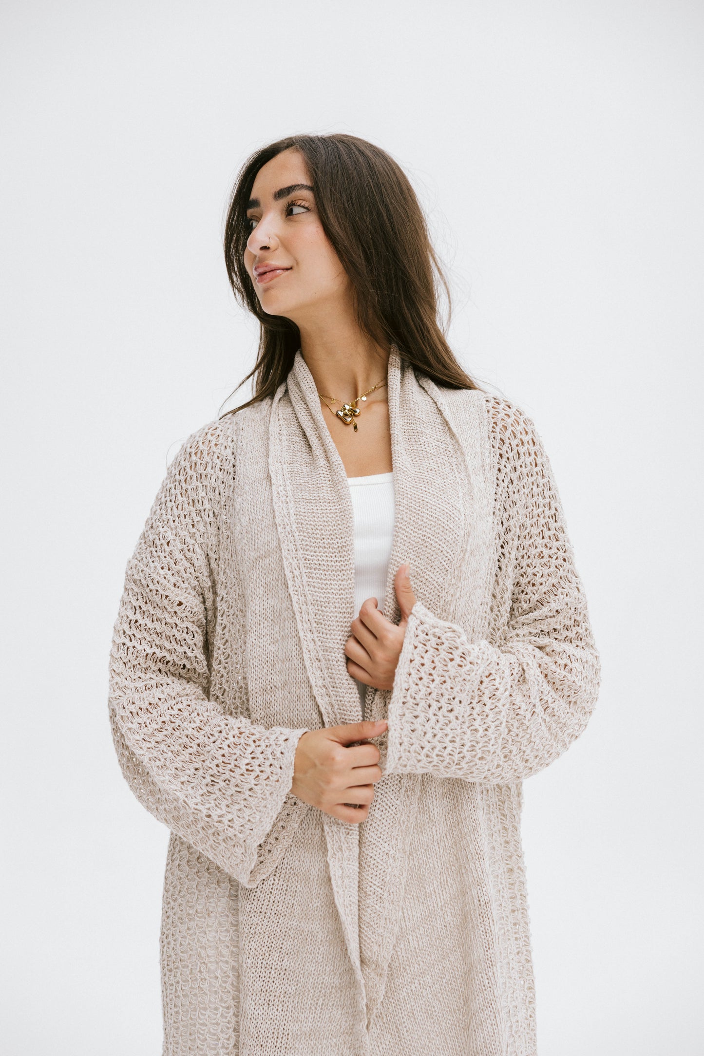 The Haze Cardigan in Beige 2.0