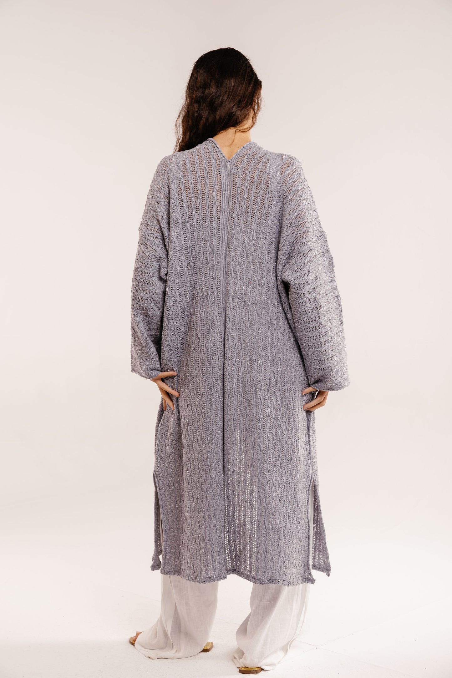 Cloud Knit Cardigan in Shimmer Gray