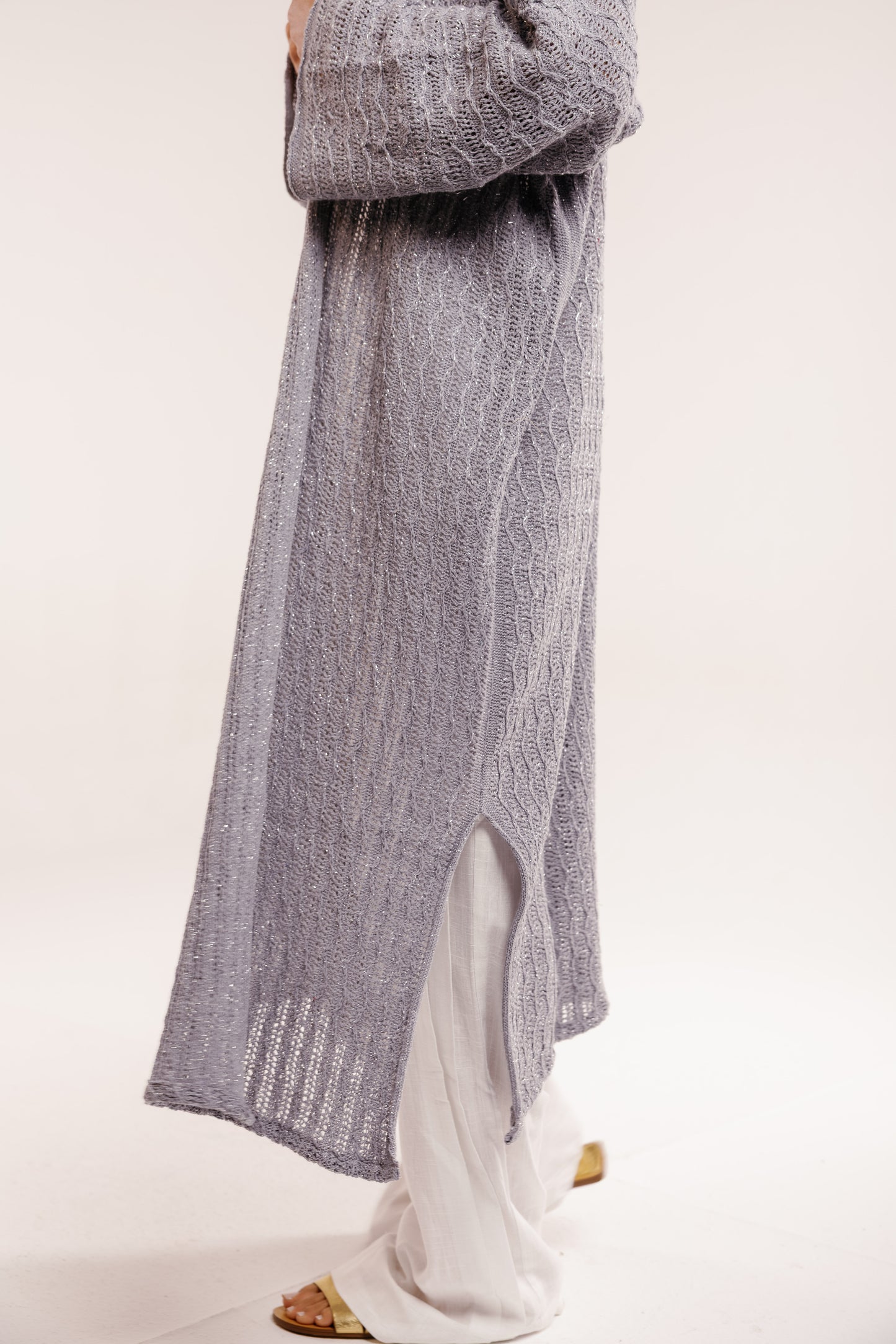 Cloud Knit Cardigan in Shimmer Gray