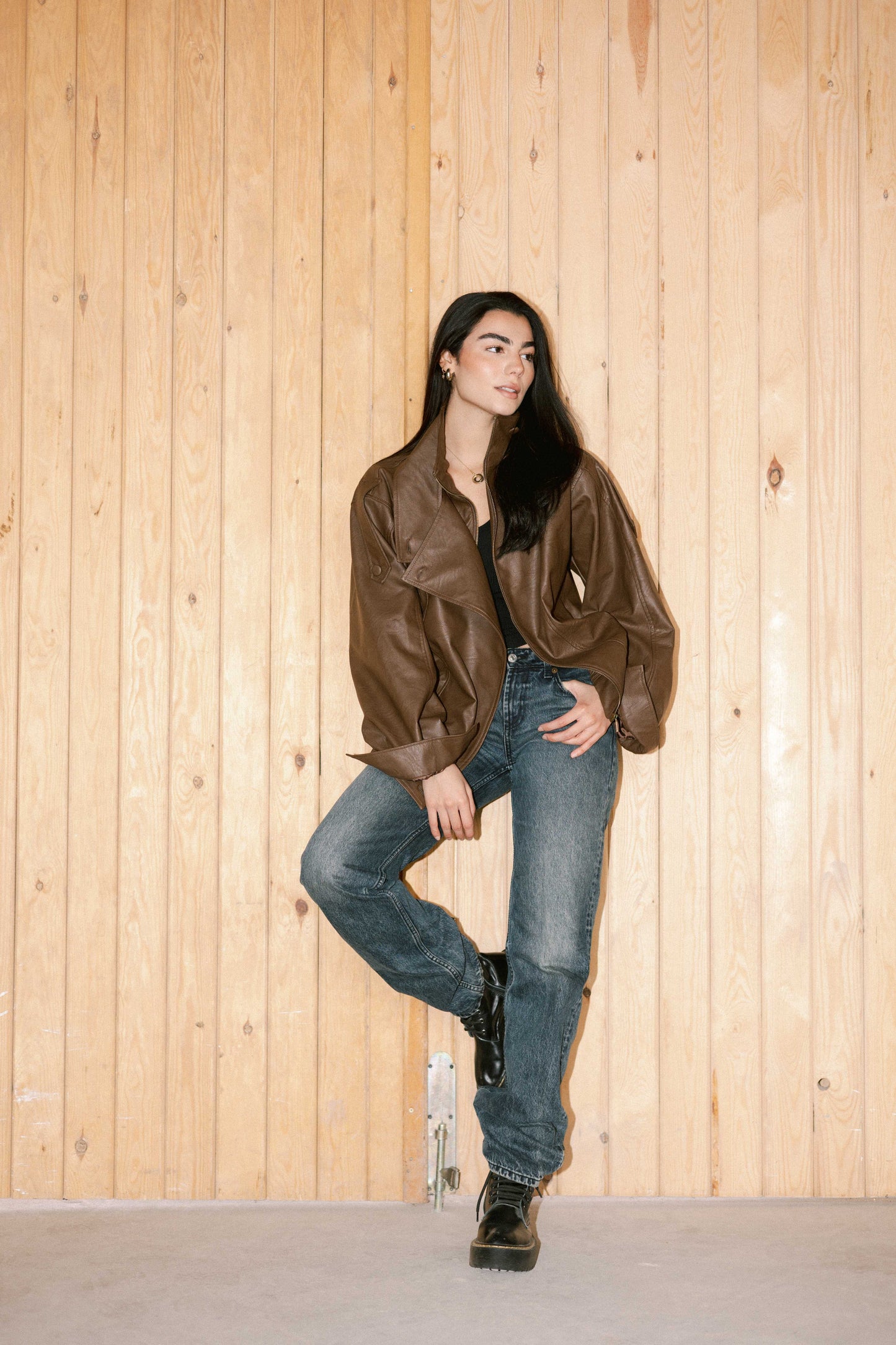 Stellar Leather Jacket in Brown