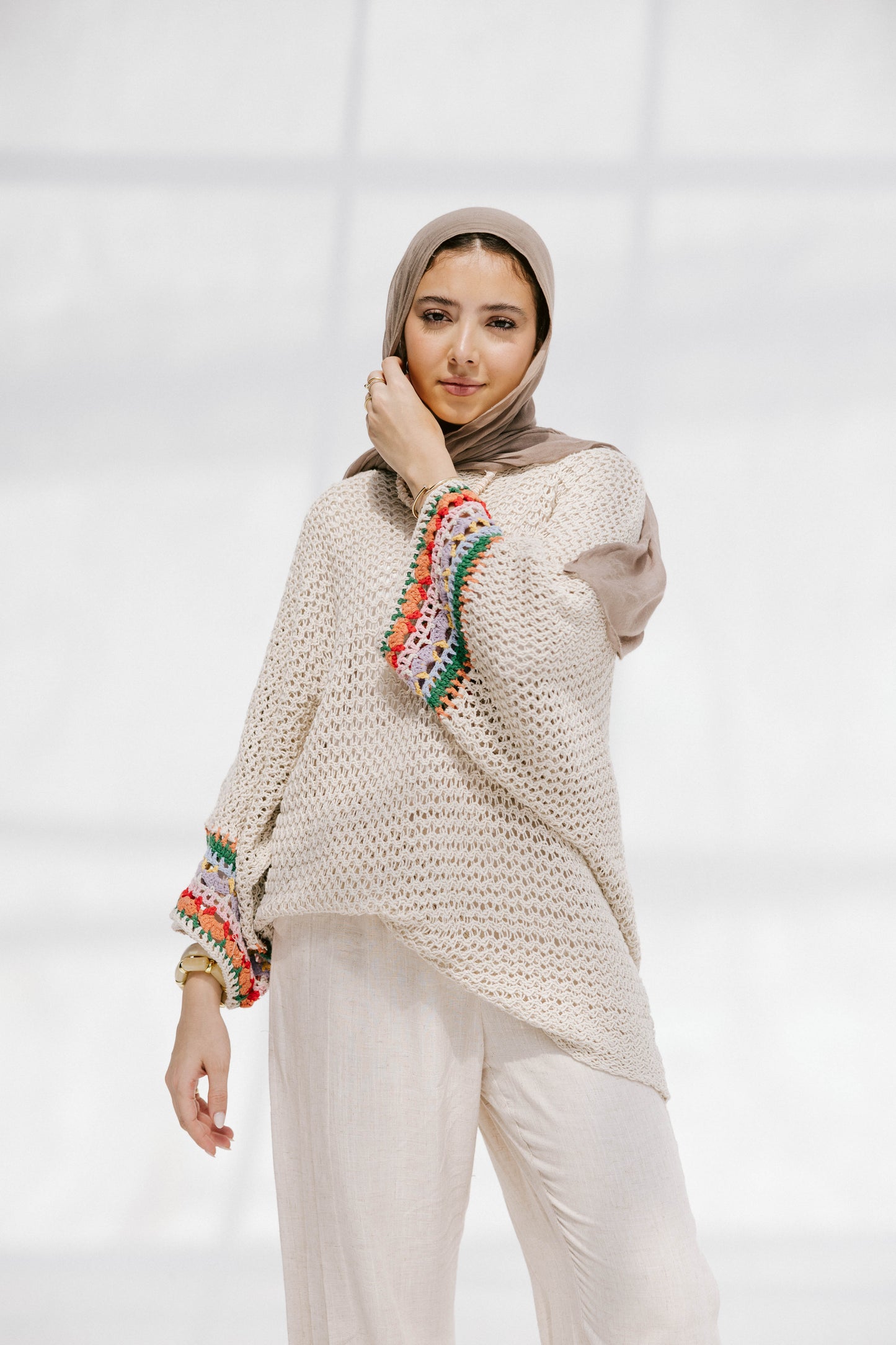Coral knit top