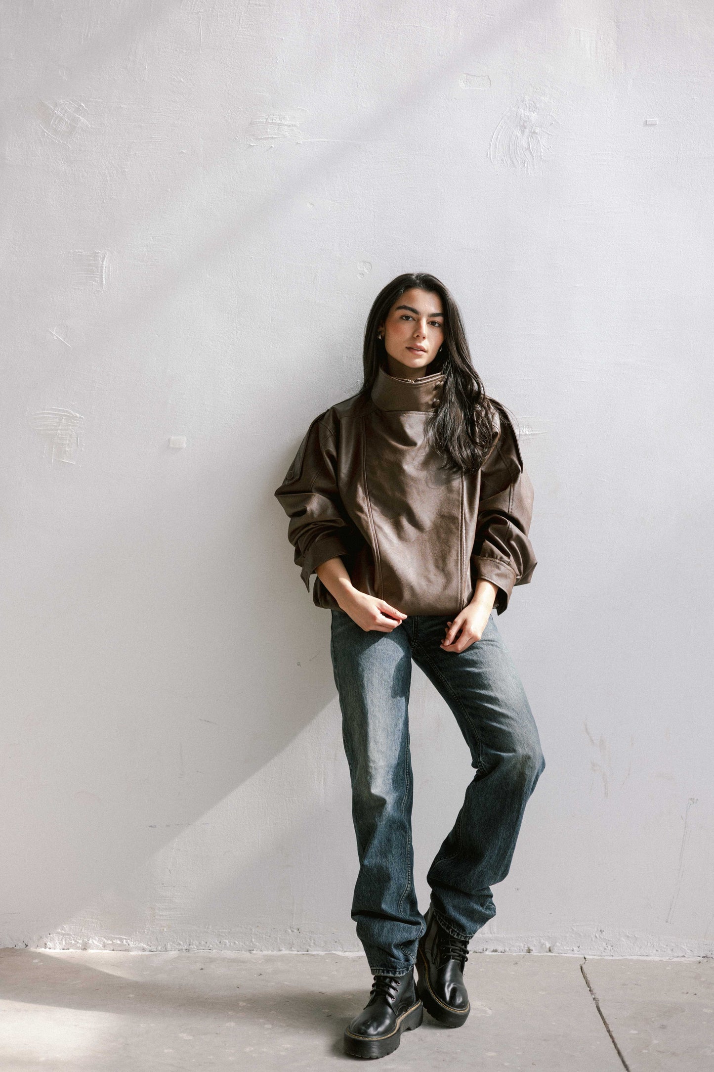 Stellar Leather Jacket in Brown