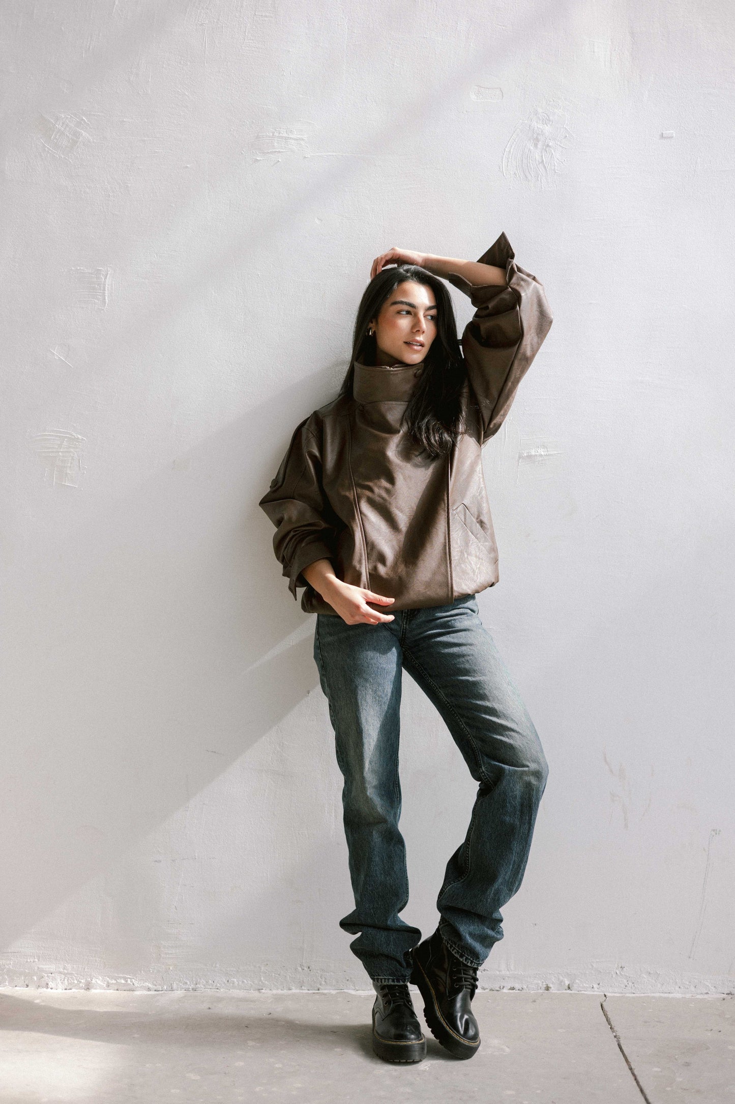 Stellar Leather Jacket in Brown