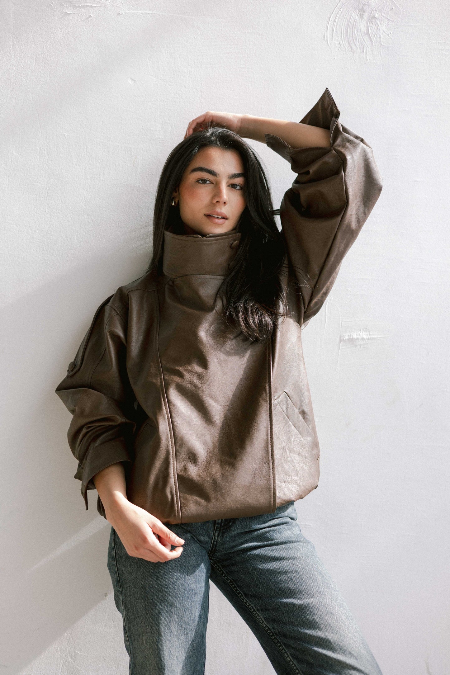 Stellar Leather Jacket in Brown