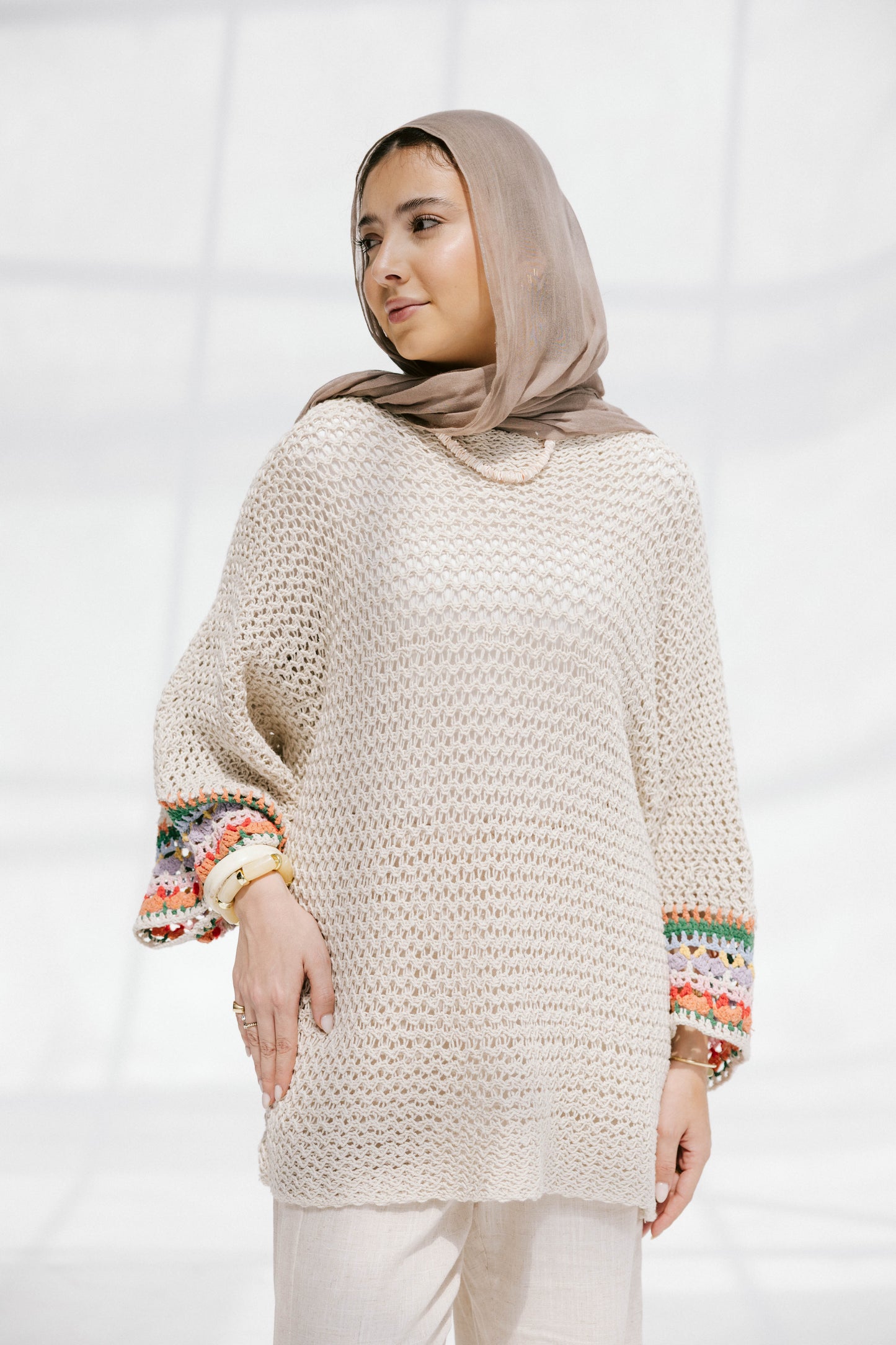 Coral knit top