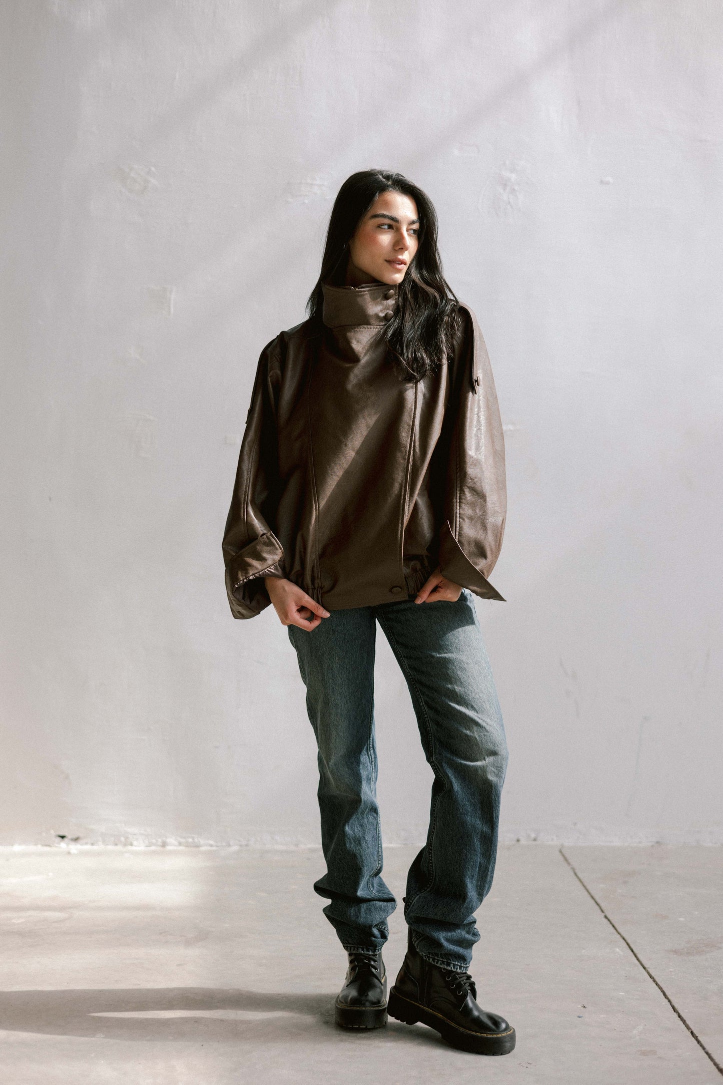 Stellar Leather Jacket in Brown