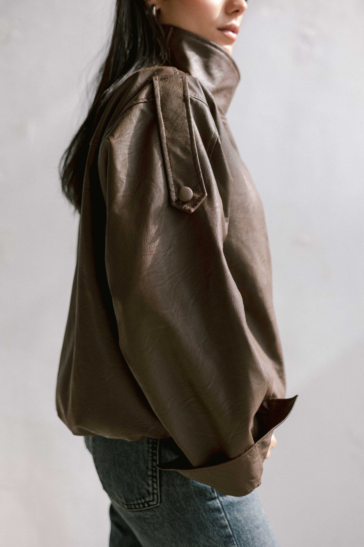 Stellar Leather Jacket in Brown