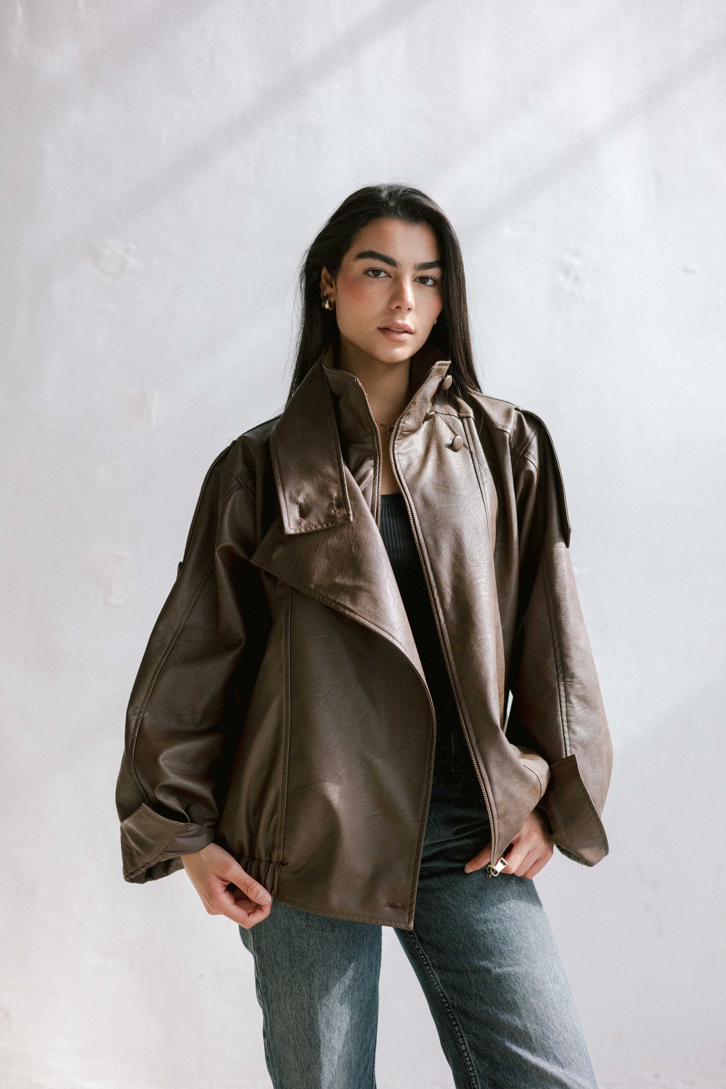 Stellar Leather Jacket in Brown