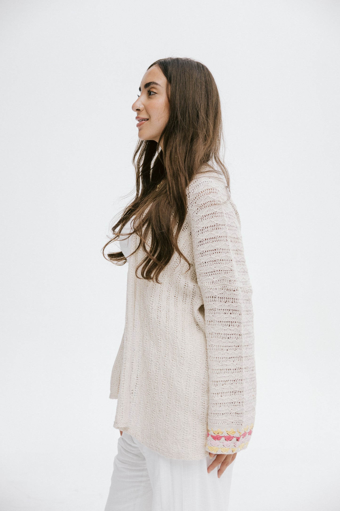 Shoreline knit Cardigan in Pink