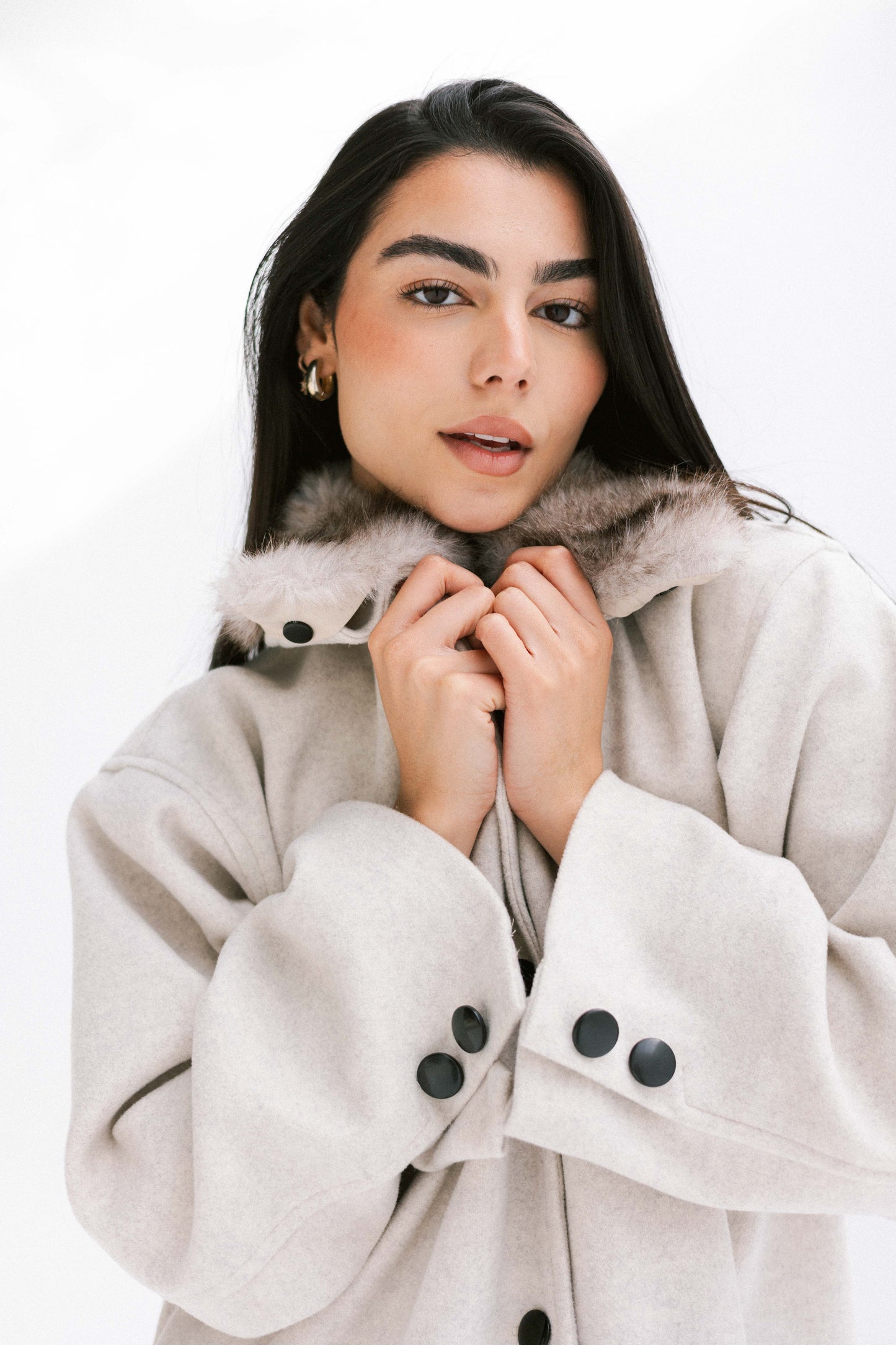 Aurora Fur Jacket in Cream