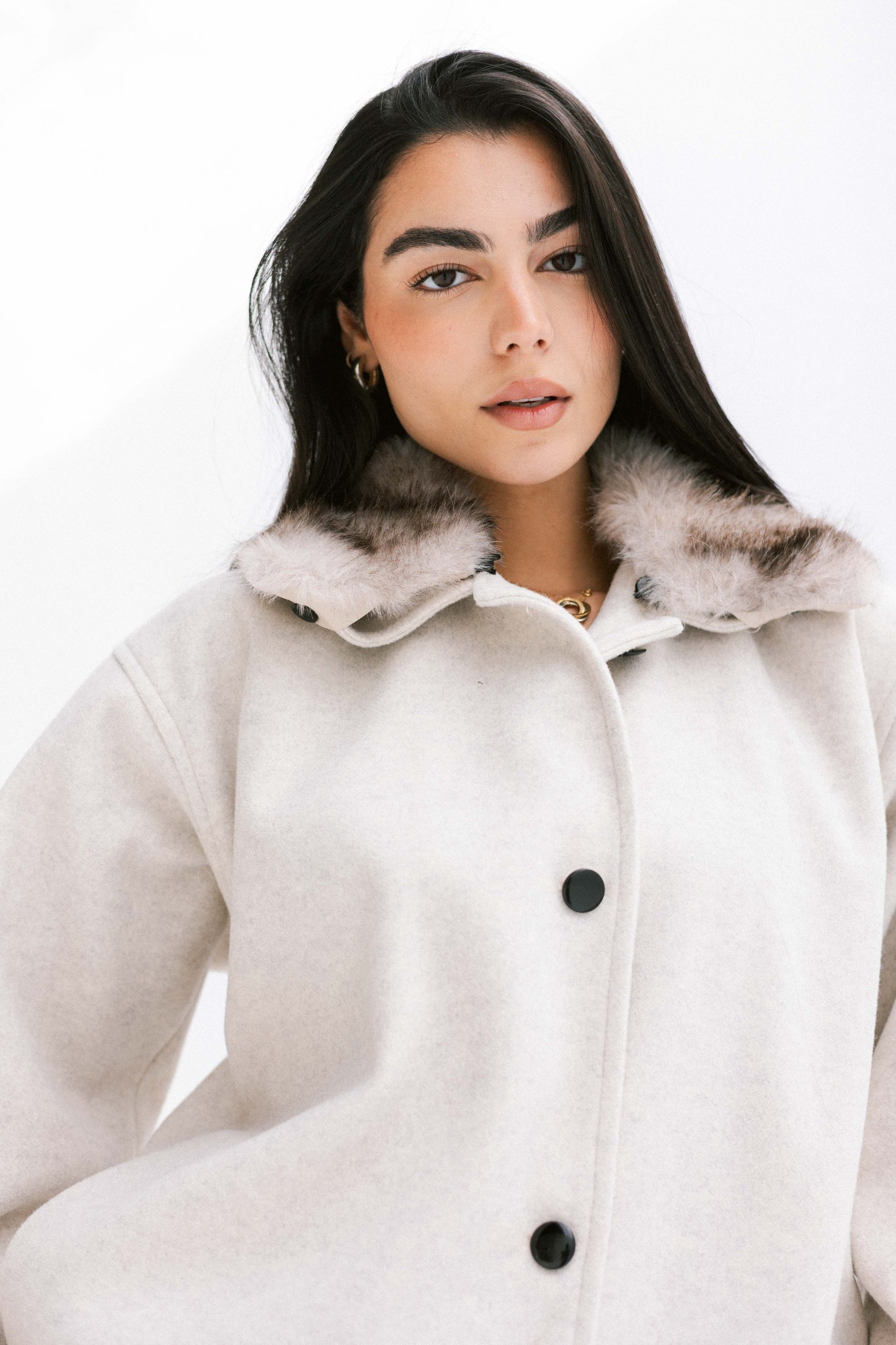Aurora Fur Jacket in Cream