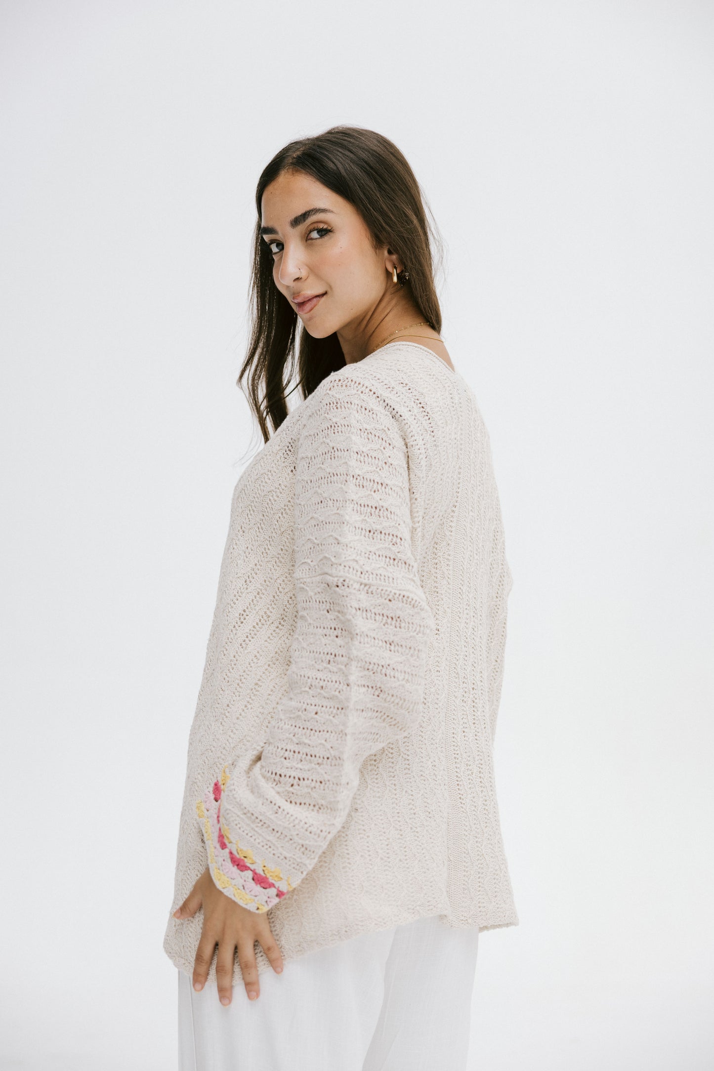 Shoreline knit Cardigan in Pink
