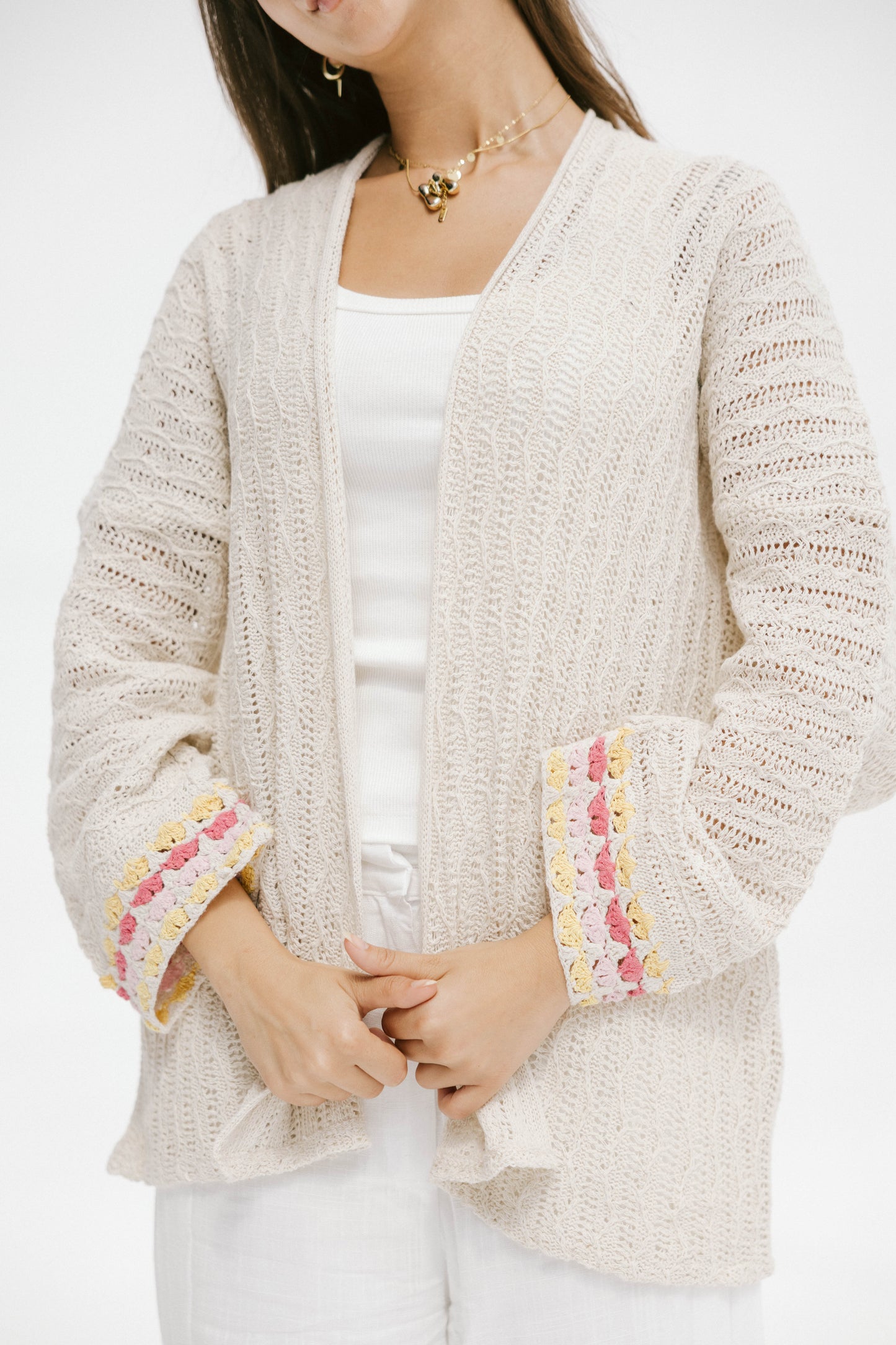 Shoreline knit Cardigan in Pink
