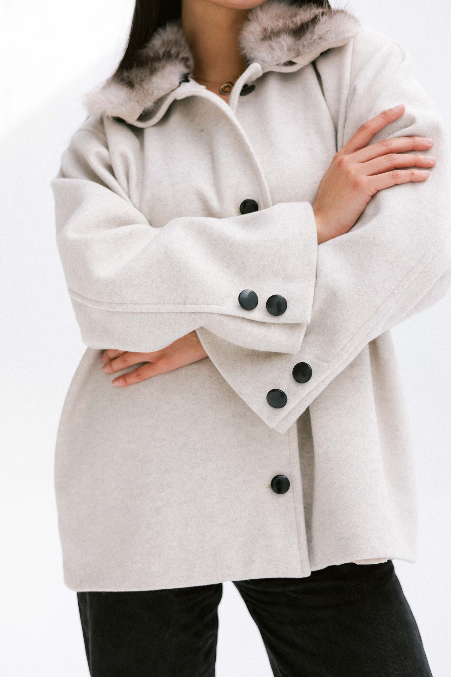 Aurora Fur Jacket in Cream