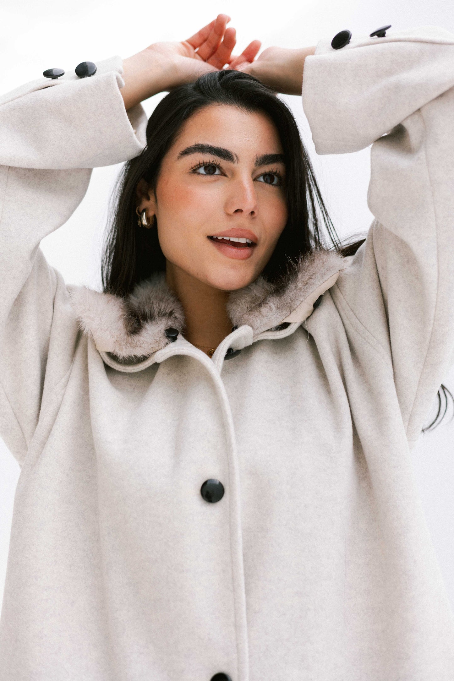 Aurora Fur Jacket in Cream